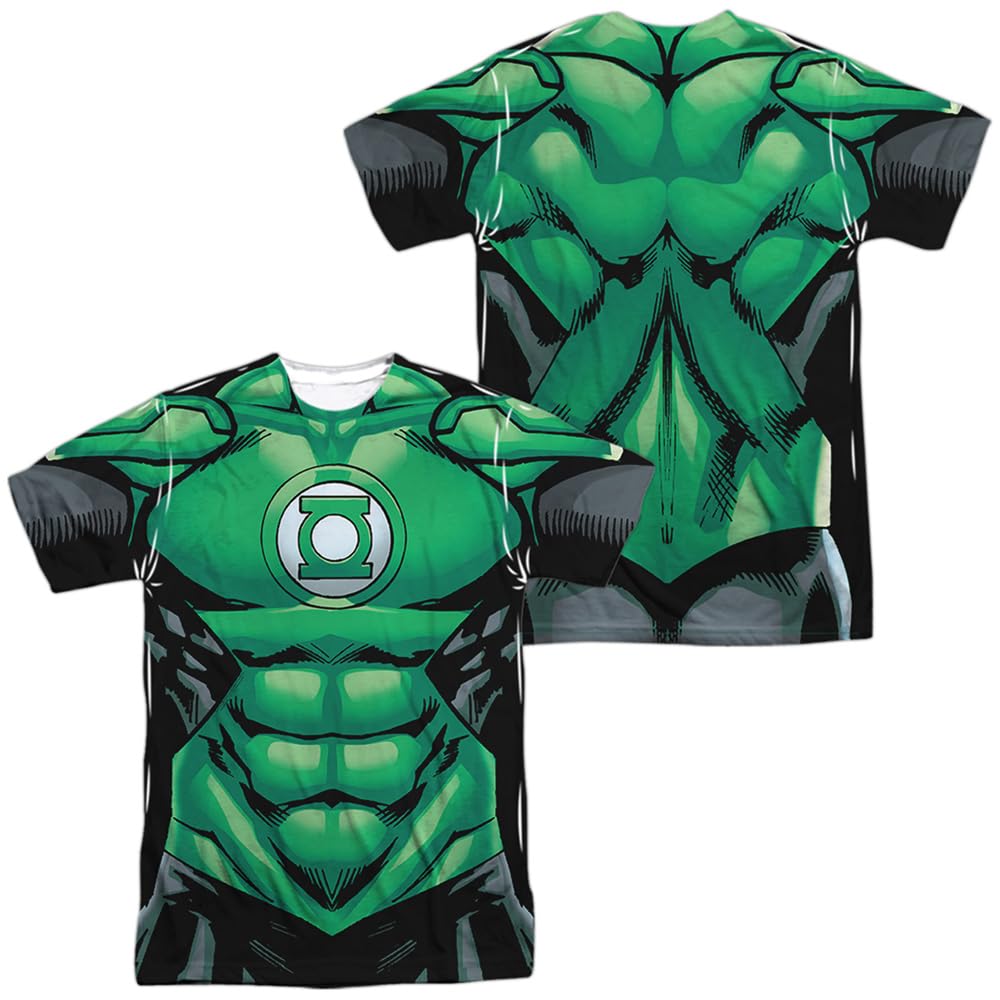 Green Lantern Uniform (Front/Back Print) 100% Polyester Adult Sublimated Costume T Shirt for Men & Women