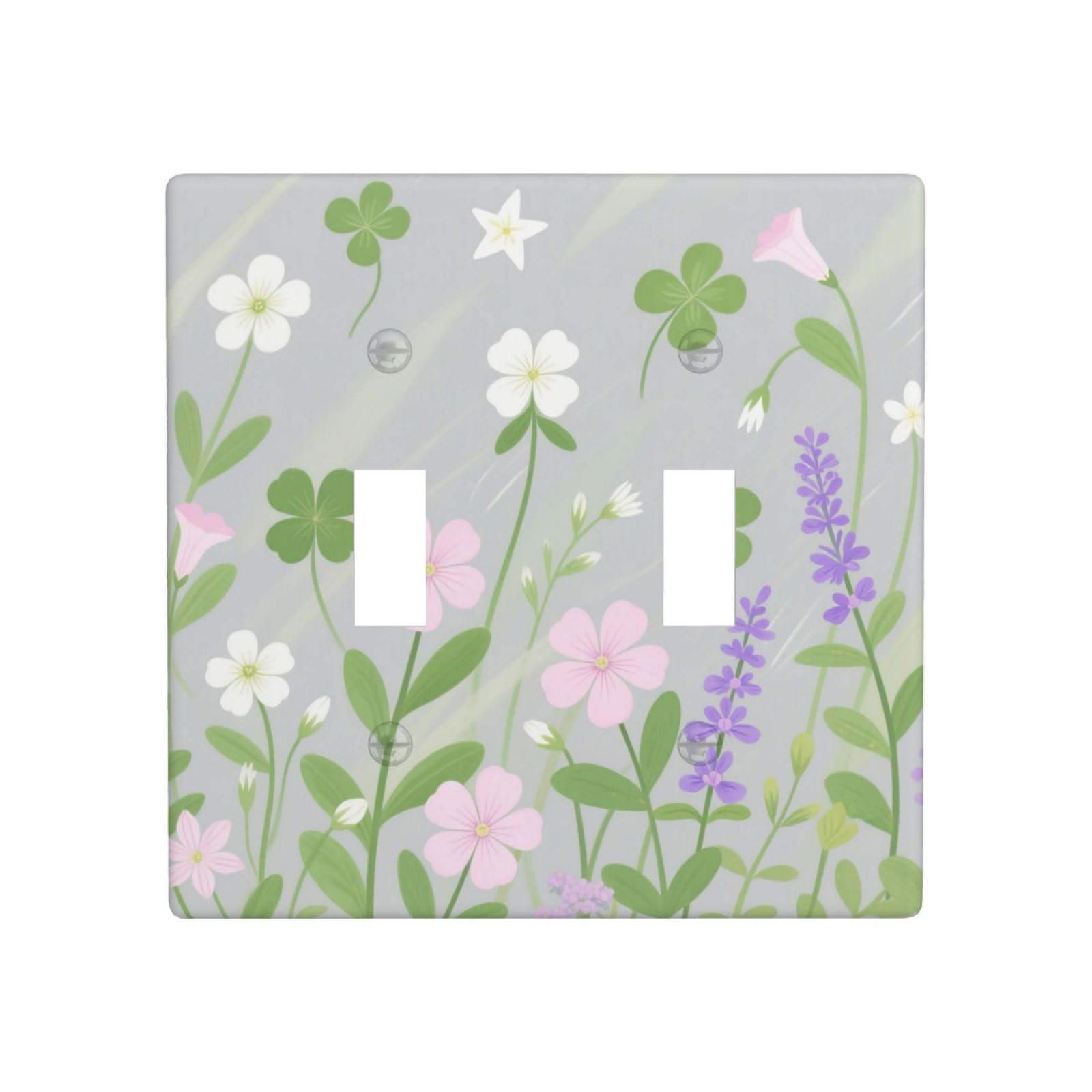Fekiloot White Decorative Wall Plate Cover 2-Gang Duplex Switch Plate Cover Unbreakable Polycarbonate Double Toggle Light Switch Covers For Kitchen Bathroom Home Decor