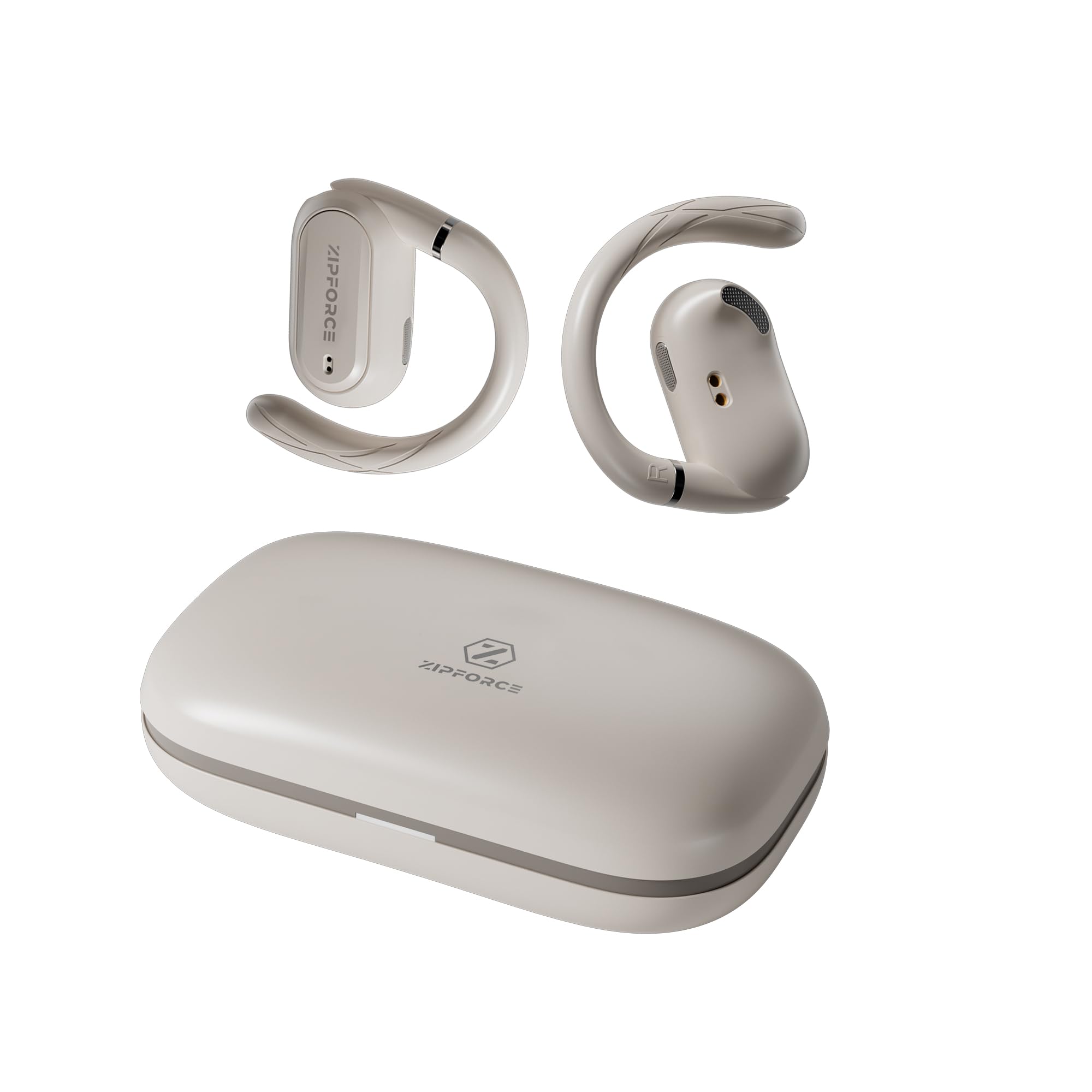 ZIPFORCE True Wireless Earbuds, Open-Ear Bluetooth 5.4 Headphones 4-Mics ENC Clear Call, Bluetooth Earbuds Touch Control