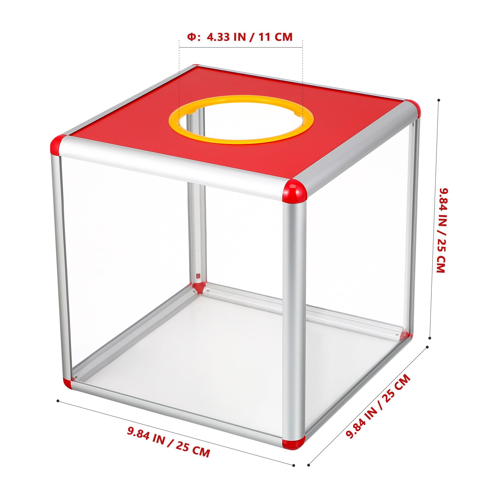MAGICLULU Caja de Rifa Cuadrada de Aleación de Aluminio y Mdf | Ligera y Funcional, para Bonificación Anual y Actividades Empresariales, Uso Versátil en Oficina Color Aleatorio