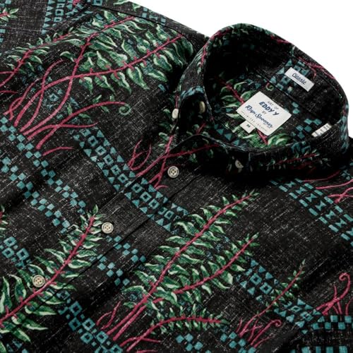 Reyn Spooner Men's Fern Tapa Classic Button Front Shirt, Black2