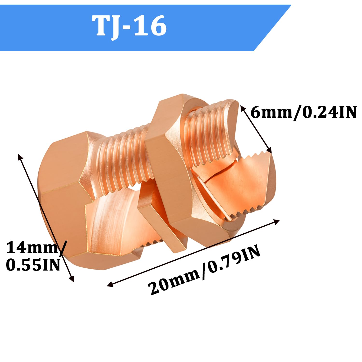 Copper Split Bolt Connectors - 5 Pack -2