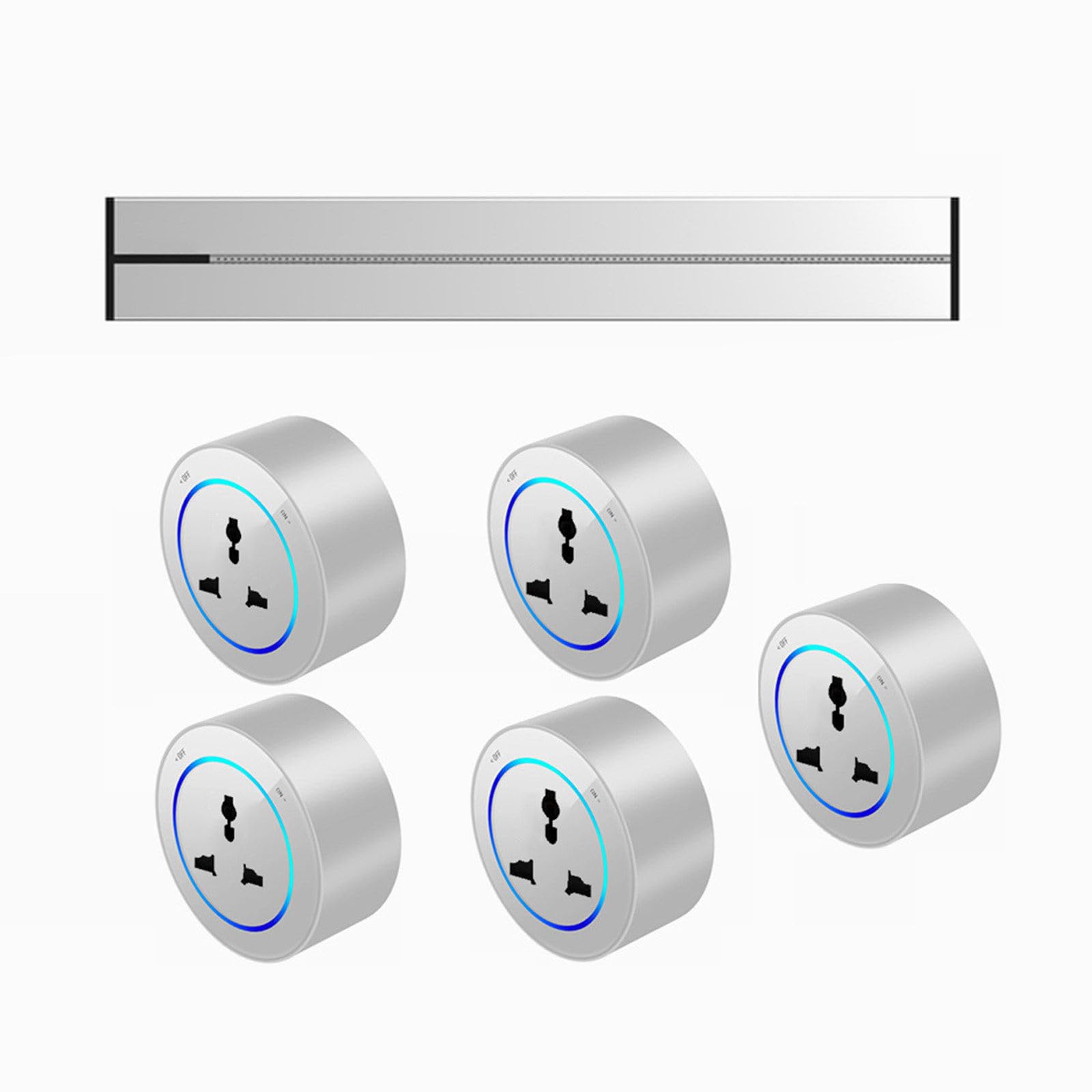 Power Strips Track Socket with Detachable Adapter, Suitable for Office Home Kitchen Slide Rail Terminal Block Strip(White,100cm)