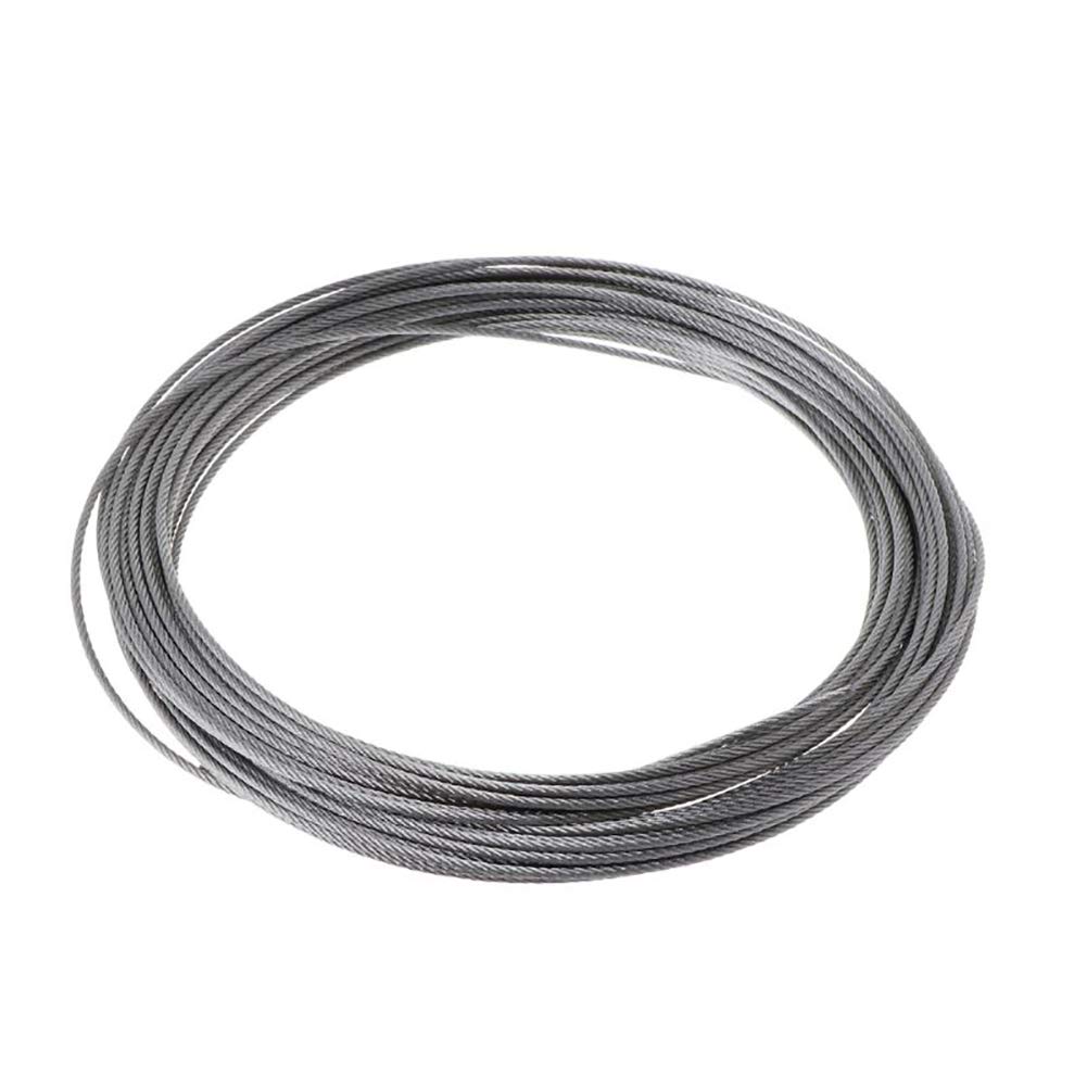 Cuerda de Alambre de Acero Inoxidable de 7 x 7 Hilos Core Aircraft Cable, Diameter3mm Long:50M/164ft