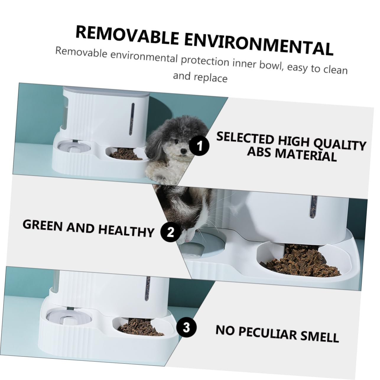 Kisangel Dispensador De Comida y Agua para Mascotas Tazón Extraíble Bebedero para Gatos De Alimenticio