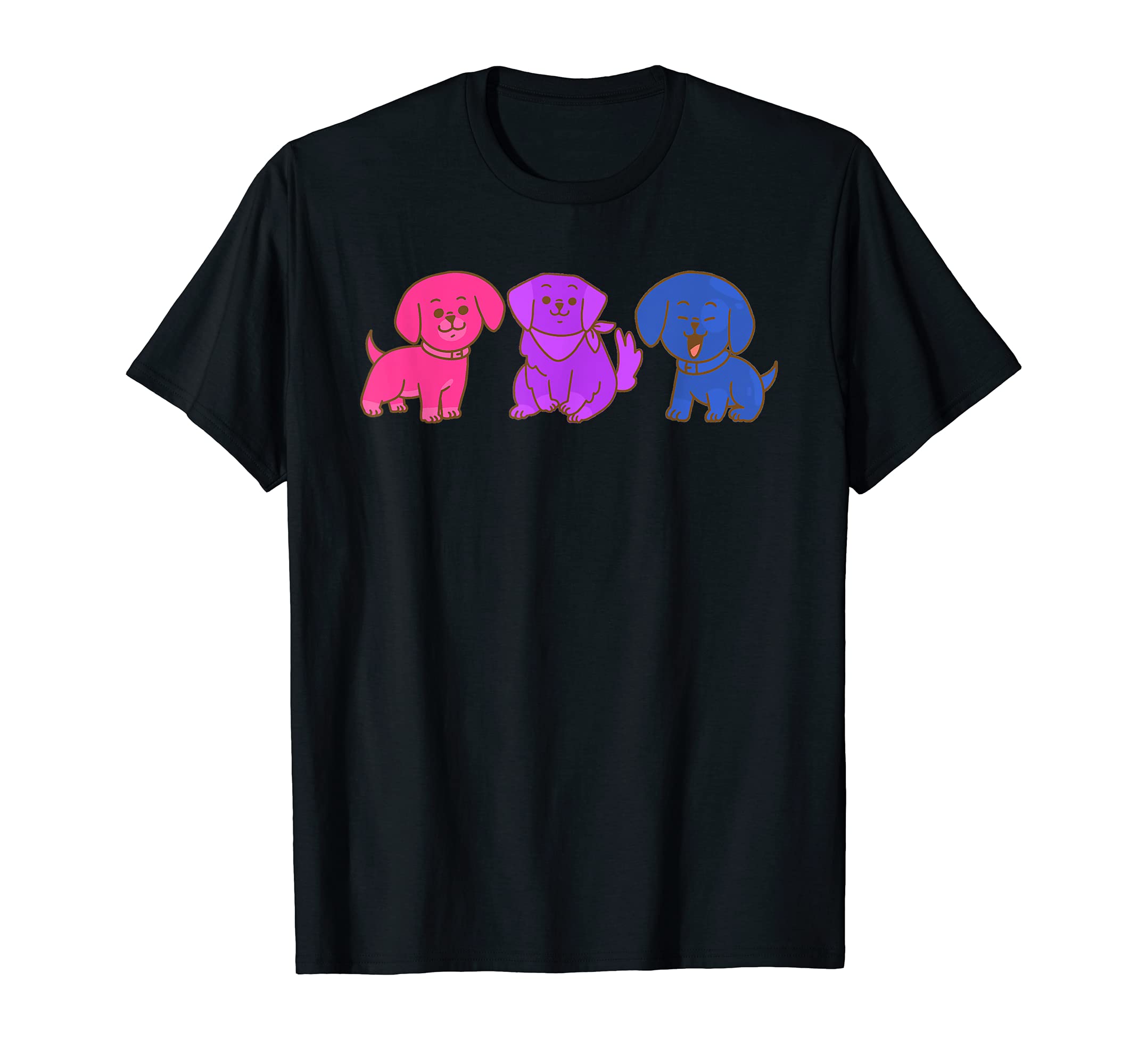 Bisexual Pride Dogs LGBTQ T-Shirt, Black