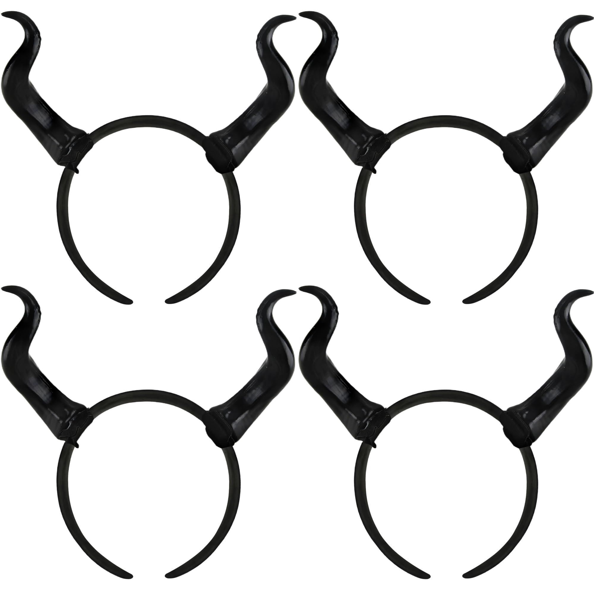 4 Pack Black Demon Horn Headbands Removable Devil Horns Headdress for ...