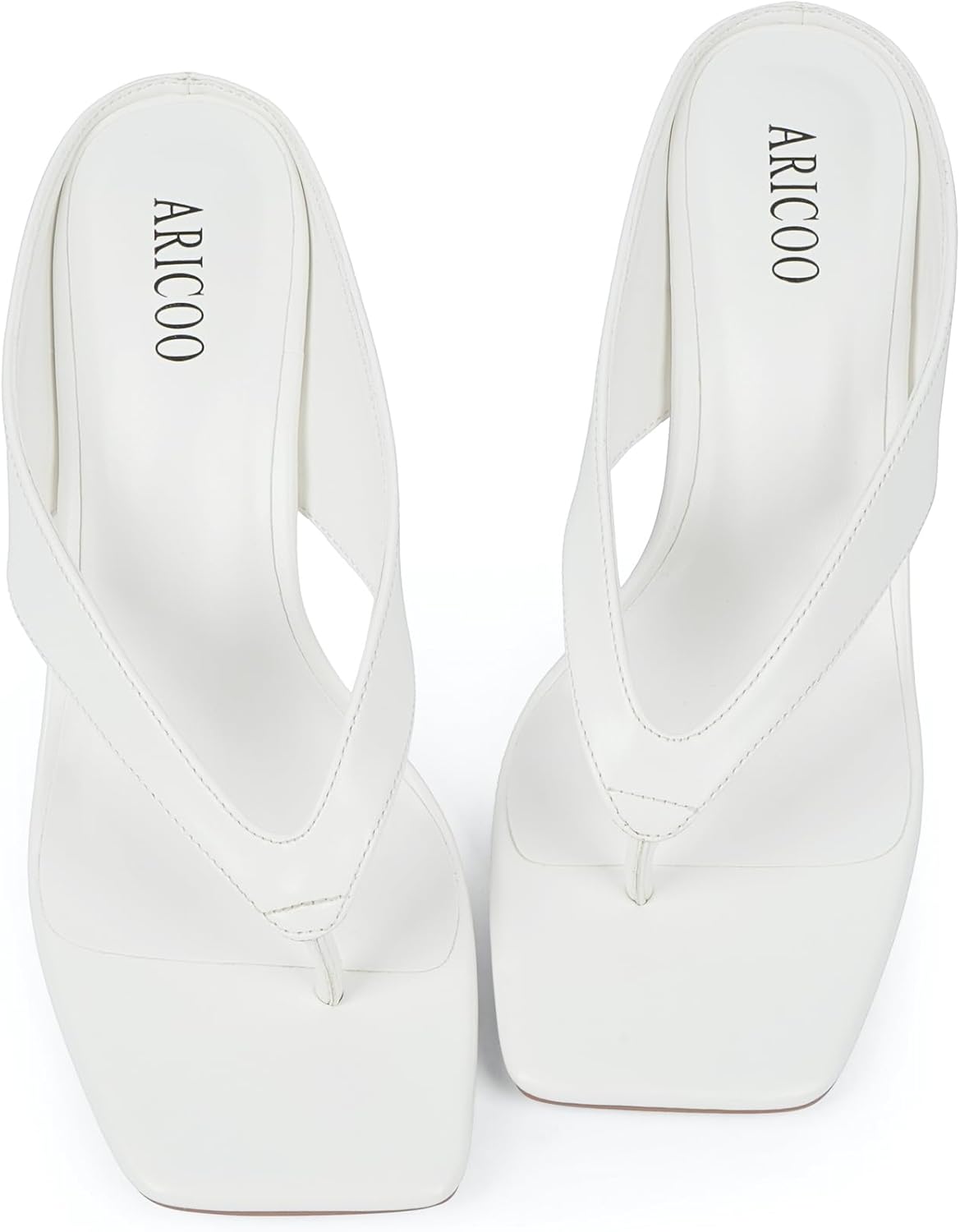 Kitten Heels for Women Flip Flop Thong Heel Square Open Toe Low Heel Slip On Slides for Daily Party Summer Dressy Sandals - Image 5