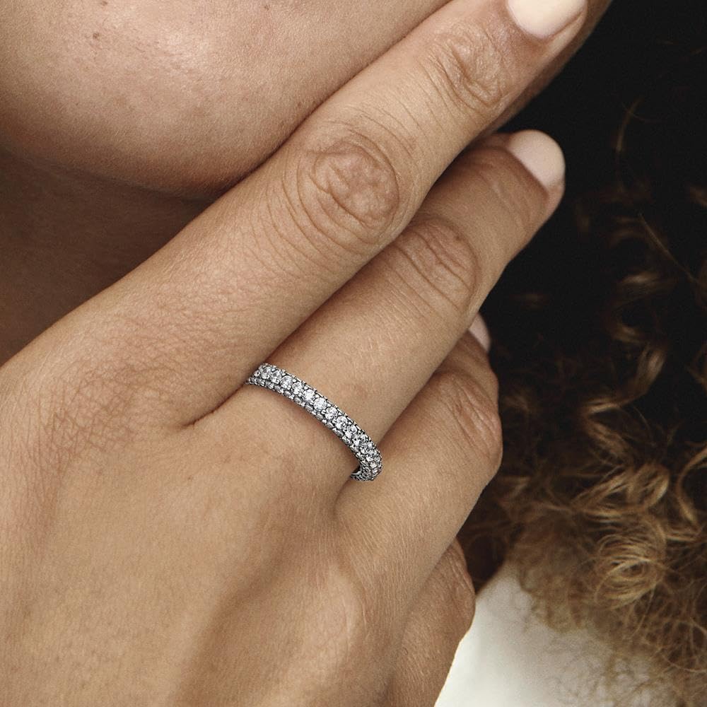 PANDORA Timeless Pavé-Ring, Einzelreihe, Sterlingsilber, mit klarem Cubic Zirkonia