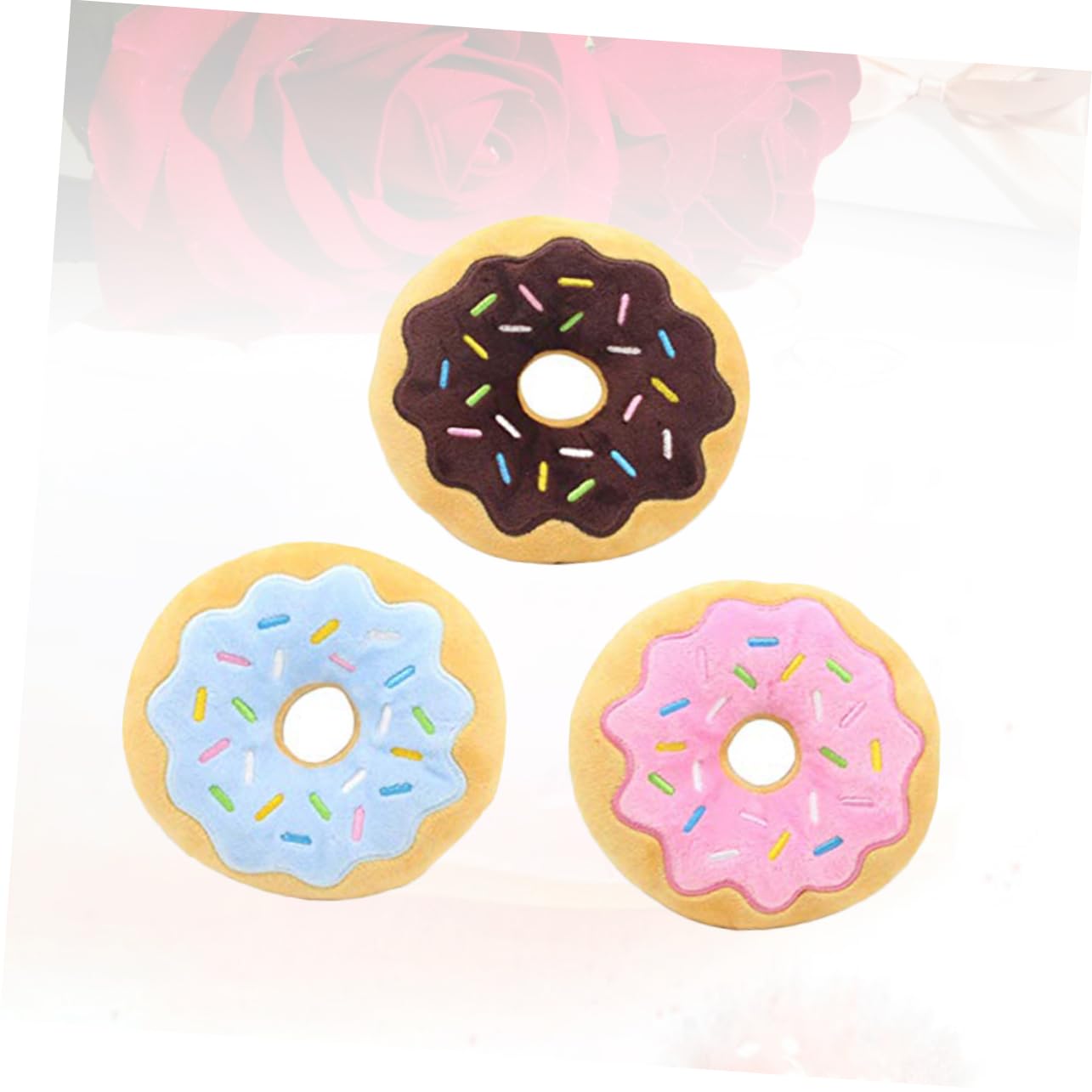 BESPORTBLE 9stücke Hundespielzeug Aus Plüsch Donutform Mit Quietscher Für Kau Und Spielspaß Fördert Zahnpflege Und Langeweile Farben Zufällig