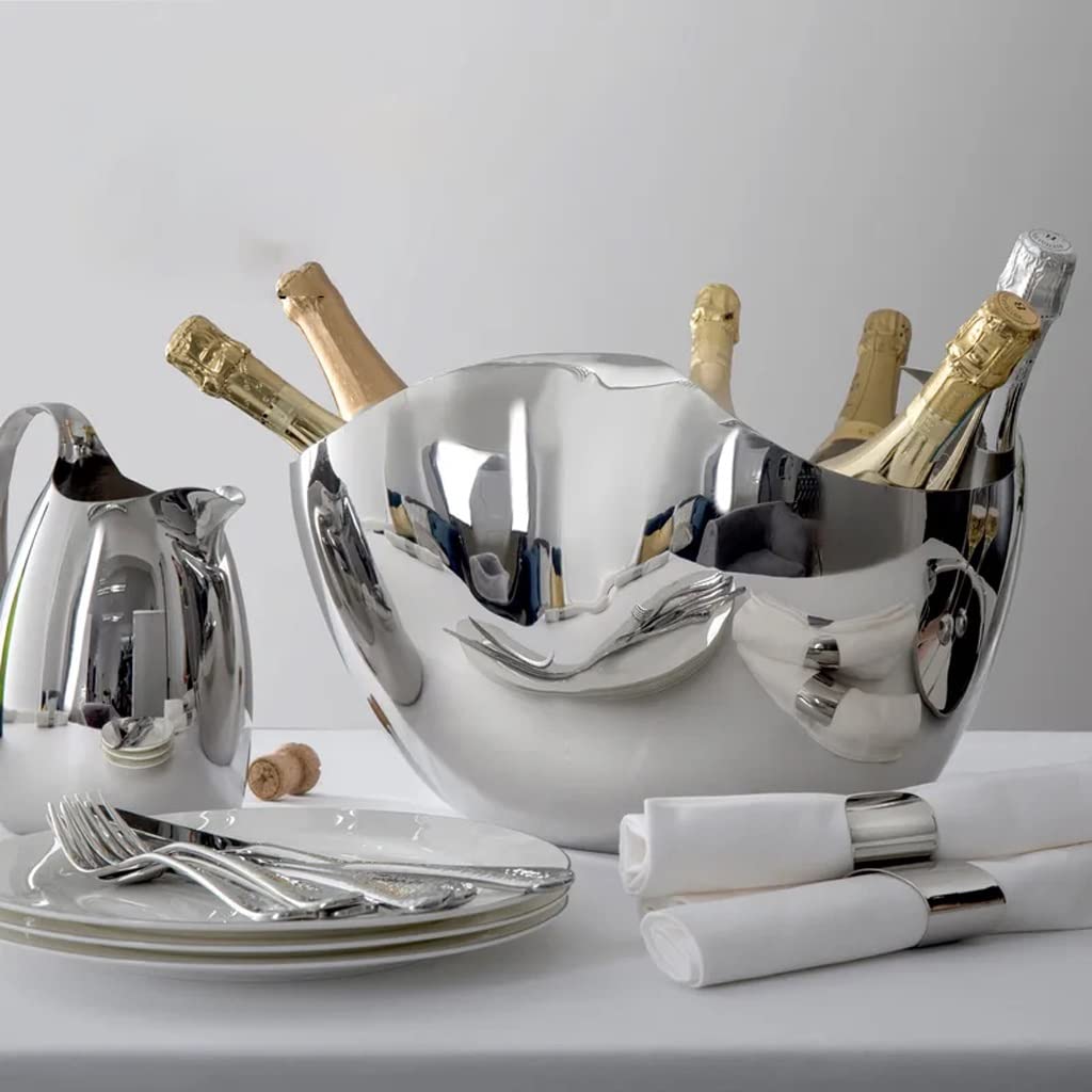 Secchiello per Ghiaccio Benna del ghiaccio Benna grande Capacità Acciaio inossidabile Benna di ghiaccio smerigliato Easy da trasportare Champagne Birra Vino rosso Vino spumante adatto for barre Refrig