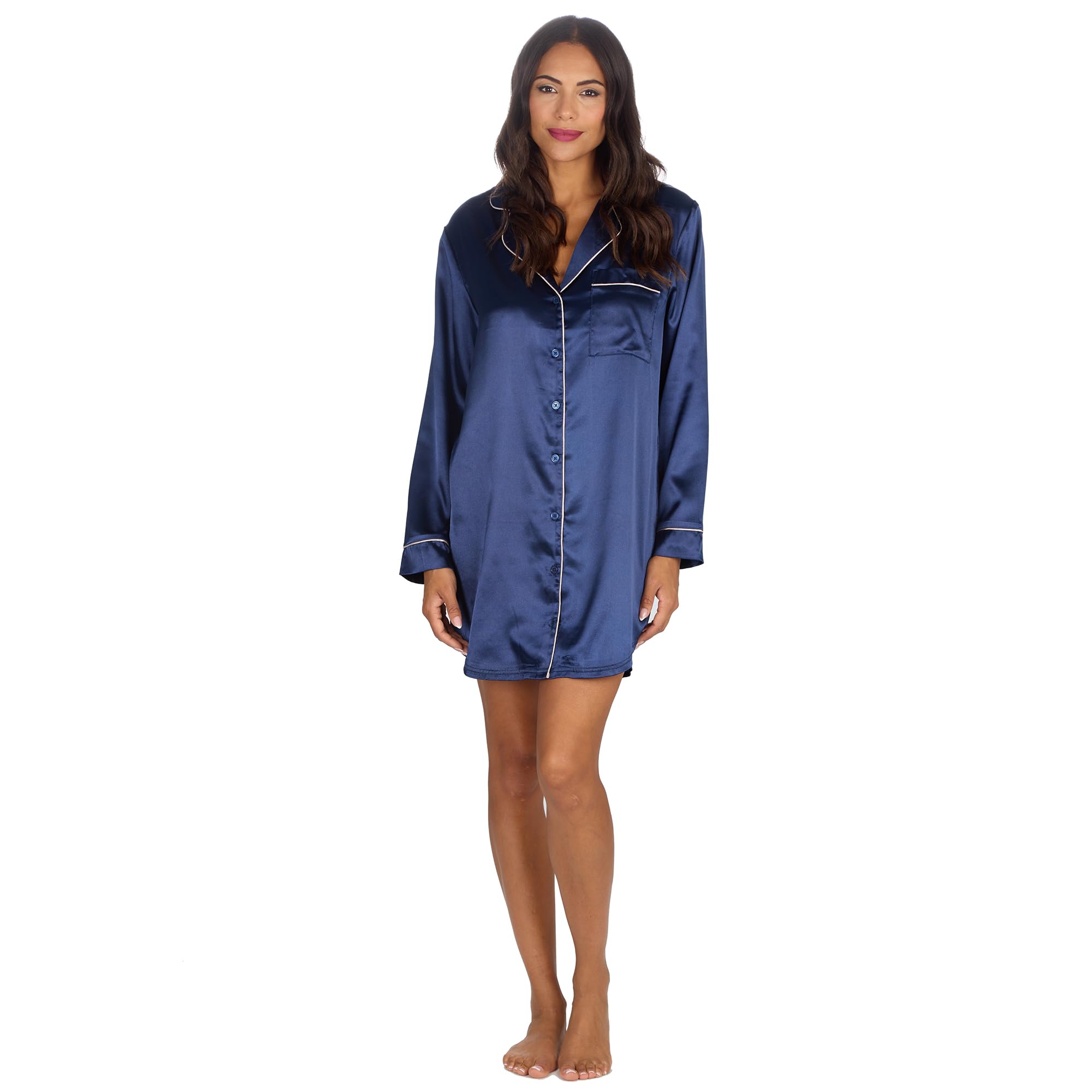 Undercover Ladies Satin Nightshirt 34B2109 Navy 18-20