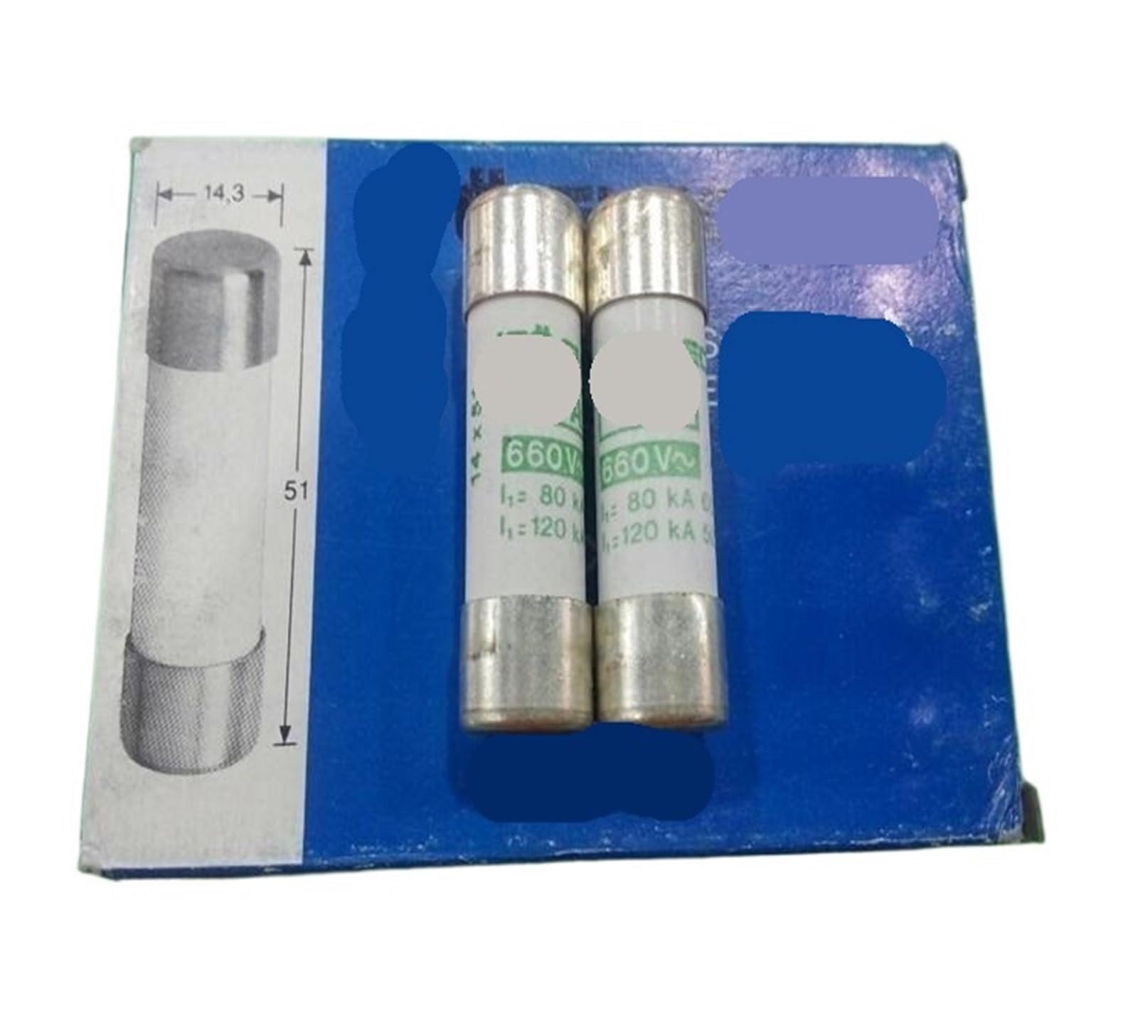 PJKTBEYI 1 Pcs Fuse 14X51MM Ceramic 8A 660V
