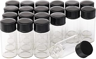 Clear Liquid Sampling Sample Vials Glass Bottles Vials Screwcap Capacity 5ml (1/6 Oz) Pack of 20