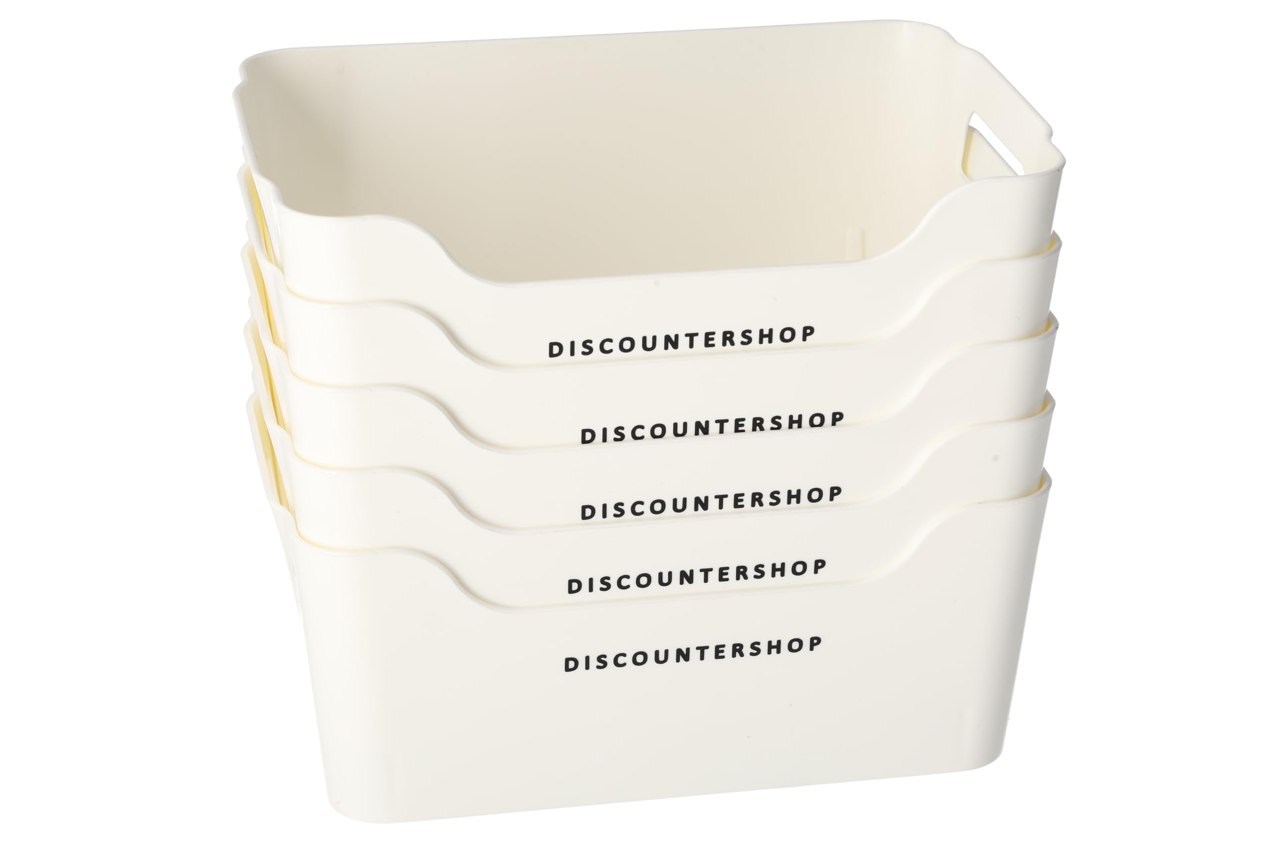 Panier de rangement 1,8 l design épuré blanc pour organisation haut de gamme lot de 5