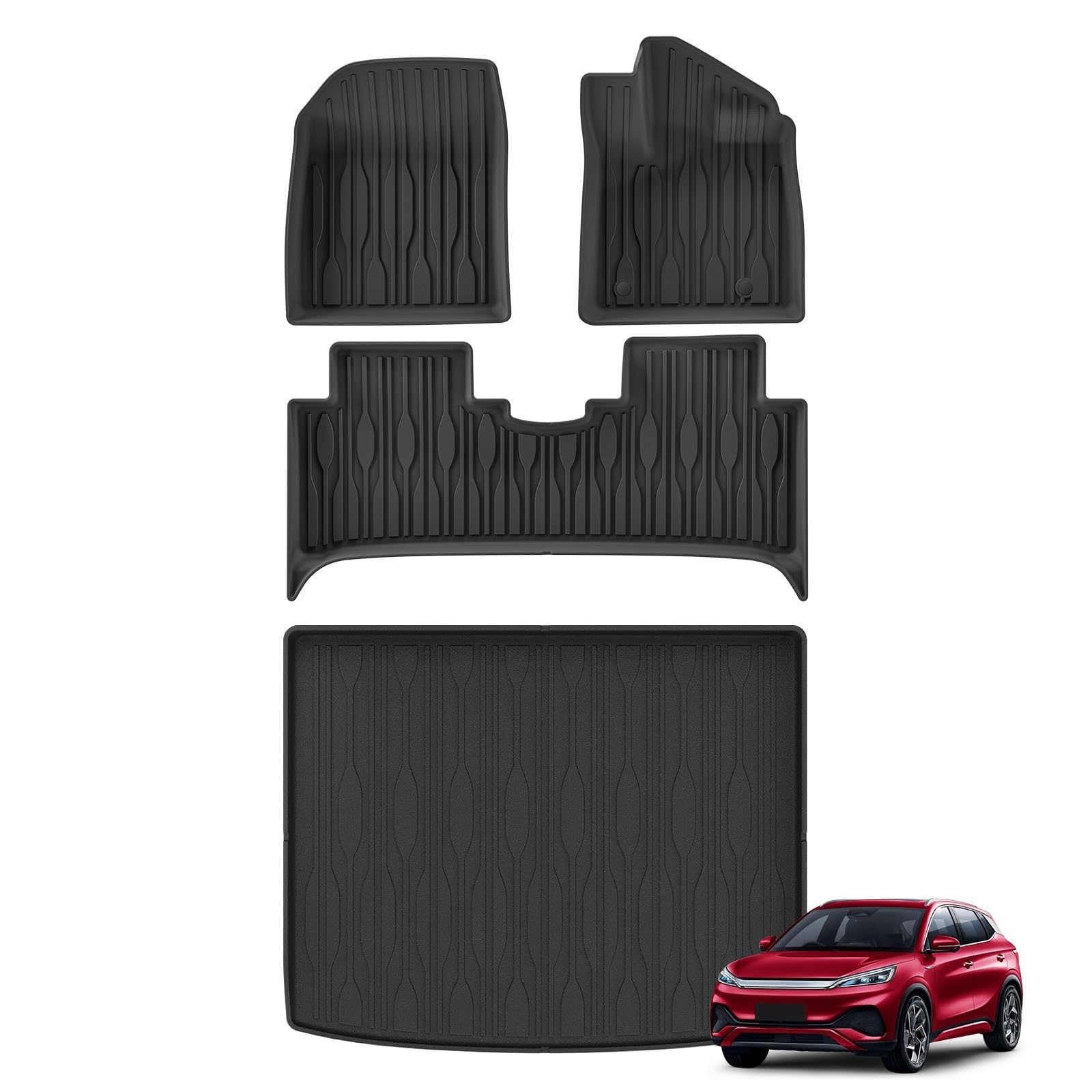 maty samochodowe Do BYD ATTO3 ATTO 3 juanów PLUS 2023 2024 dywaniki | Do maty samochodowej BYD Cargo Liner Podnóżek Akcesoria ochronne Prawy napęd(RHD 4PCS)