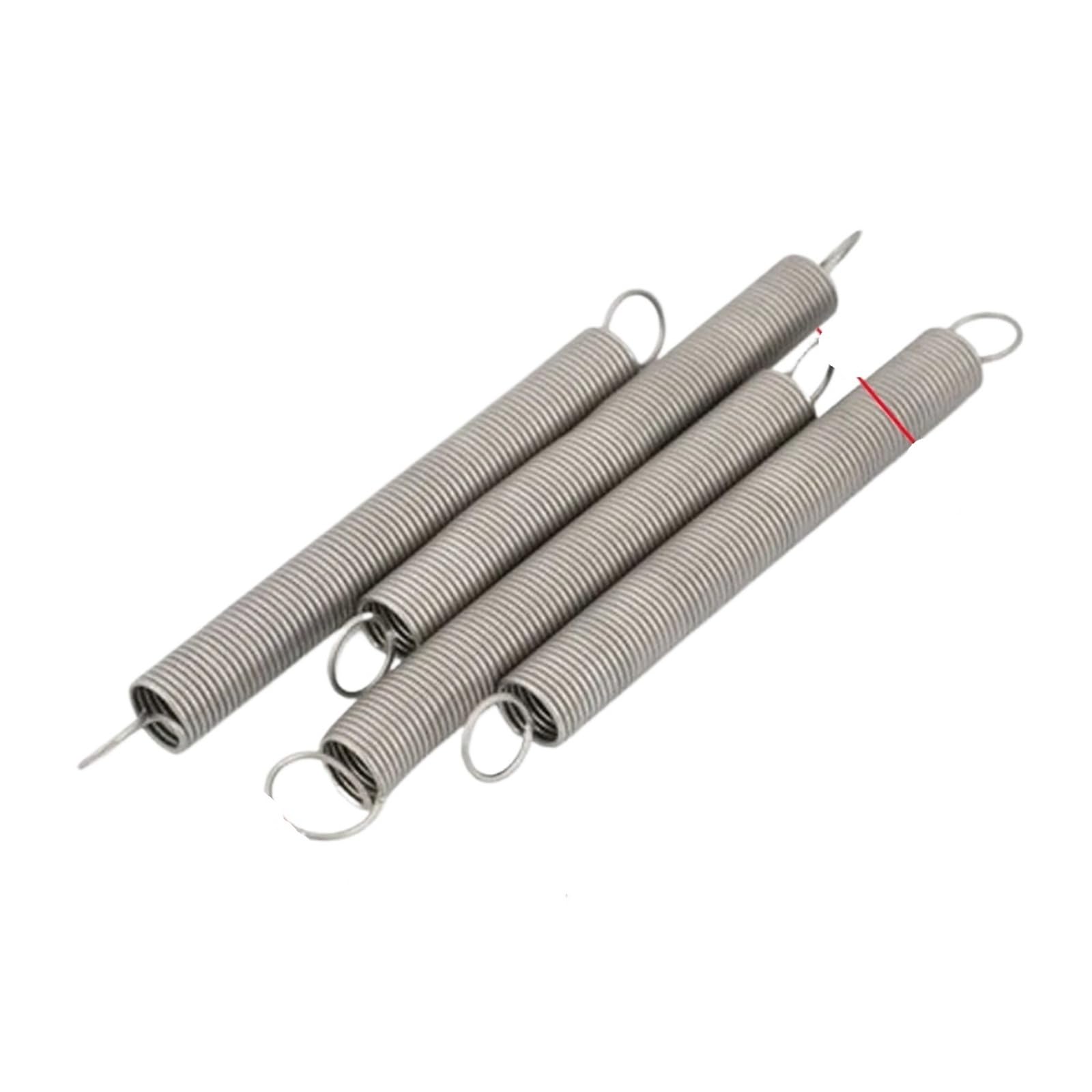 HEXHUASR 10pcs/lot 0.3mm 0.4mm 0.5mm 0.6mm length 20mm to 80mm stainless steel Tension spring with double O hook extension spring(75mm(L),0.4x6mm(OD))