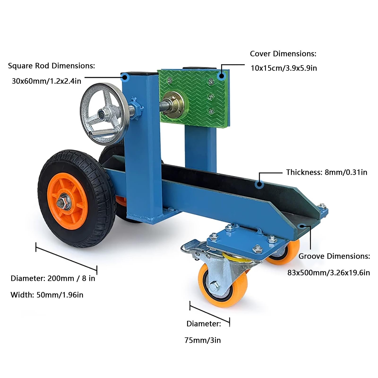 Transportwagen Aus Sperrholz Mit 4 Rädern, Verstellbarer Wagen | 500 Kg/1102 Lb Tragfähigkeit, For Bewegen Von Tür-, Fenster- Und Marmor-Trockenbauwänden(Blue)