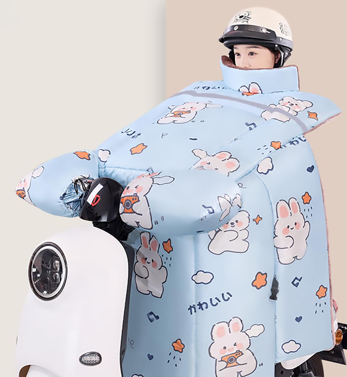PILYON Couvre-Jambes Coupe-Vent pour Scooter, Tablier de Jambe de vélo, Couette Coupe-Vent, Pare-Brise de Moto d'hiver, Housse de Moto Chaude et épaisse, Facile à Installer,Blue
