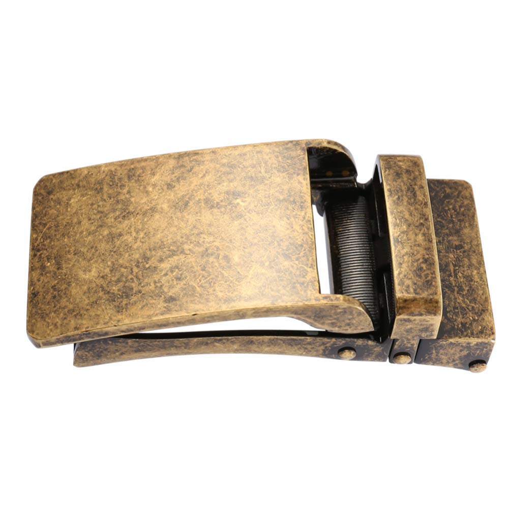 Healifty Ratchet Belt Buckle Automatic Slide Click Buckle Replacement for Leather Belt Strap Business Fashion (Light Brown)