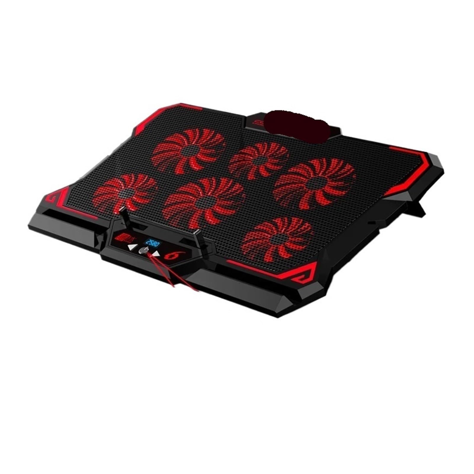 Dispositivo di Raffreddamento for Laptop da Gioco da 17 Pollici, Sei ventole, Schermo a LED, Due Porte USB 2600 Giri/min | Supporto for notebook con supporto di raffreddamento for laptop for laptop(Red (With Screen))