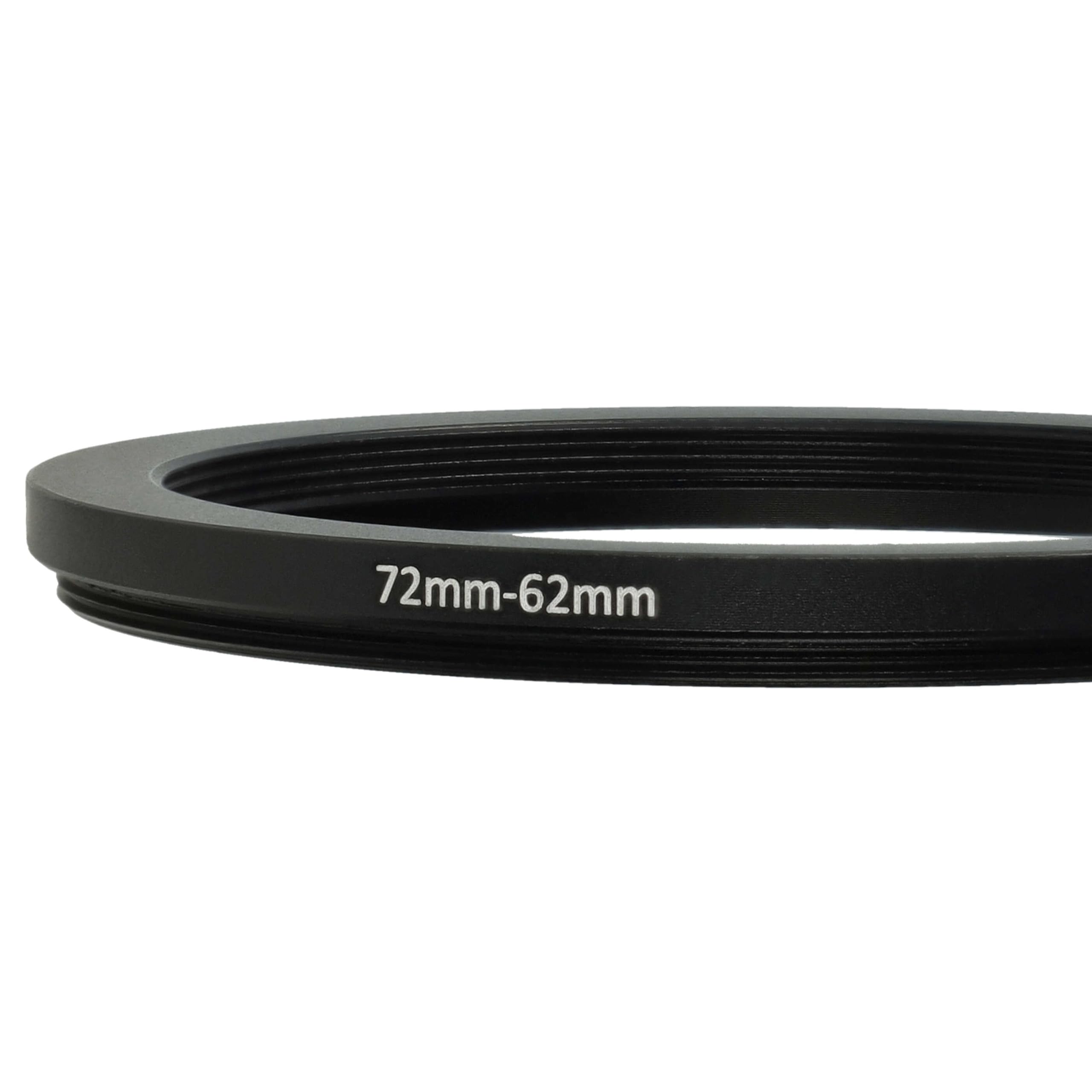 Bague Adaptateur Filtre 72mm Vers 62mm - Réducteur Métal Noir Pour Objectif Photo