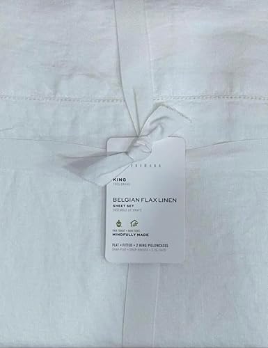 Pottery Barn Juego de sábanas de lino belga ~ King ~ *Blanco* ~