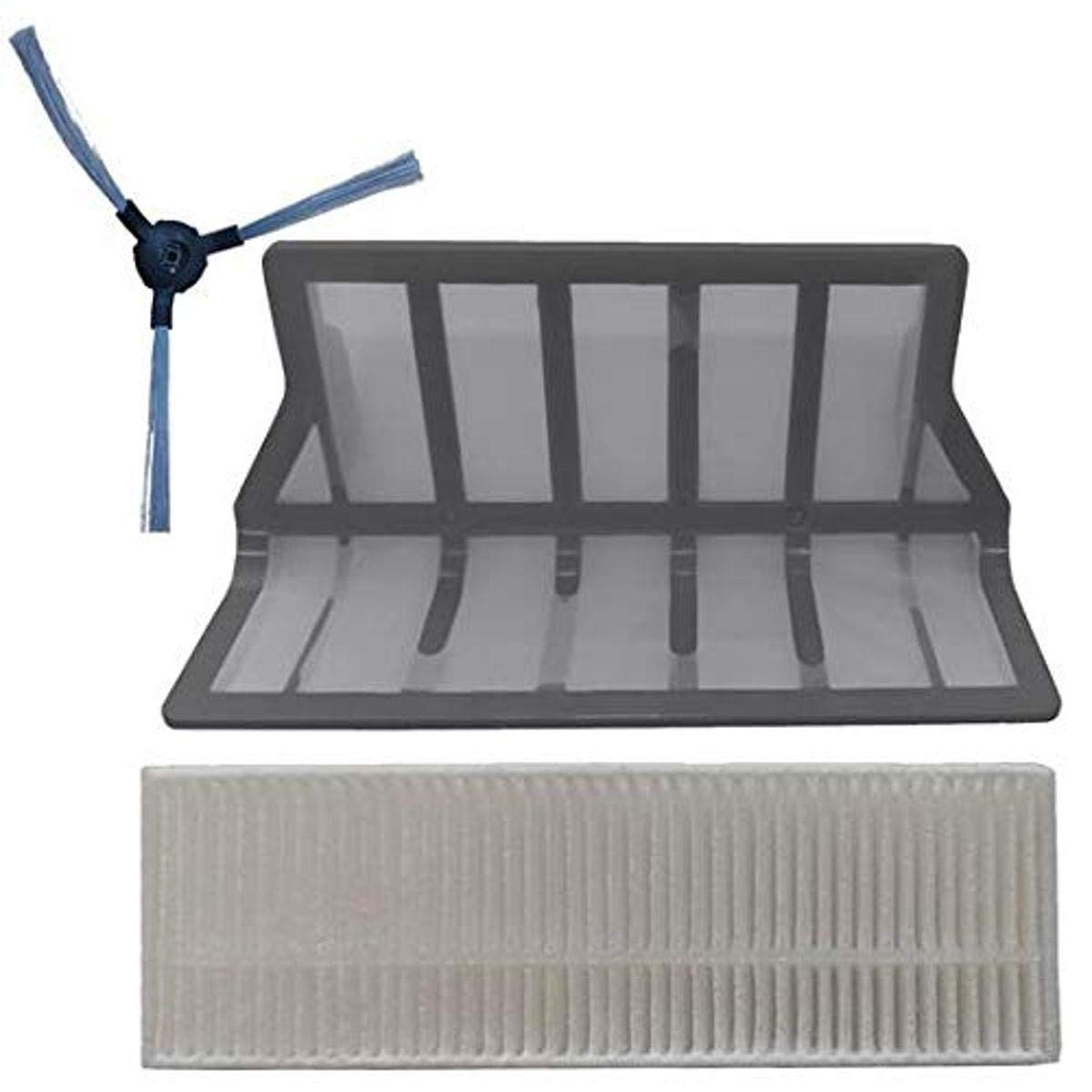SereneLife Smart Robot Vacuum Filter Kit - 2 Replacement Side Brushes, Primary Filter, 2 H10 Filters for SereneLife Smart Automatic Robot Vacuum Cleaner Model PUCRCX10