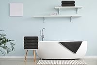 Vista 11 de Medium Size Bath Towels Set of 6 – 100% Cotton Terry – 24" x 48" – Quick Dry, Soft & Highly Absorbent – Black Towels for Bathroom, Gym, Spa, Pool &