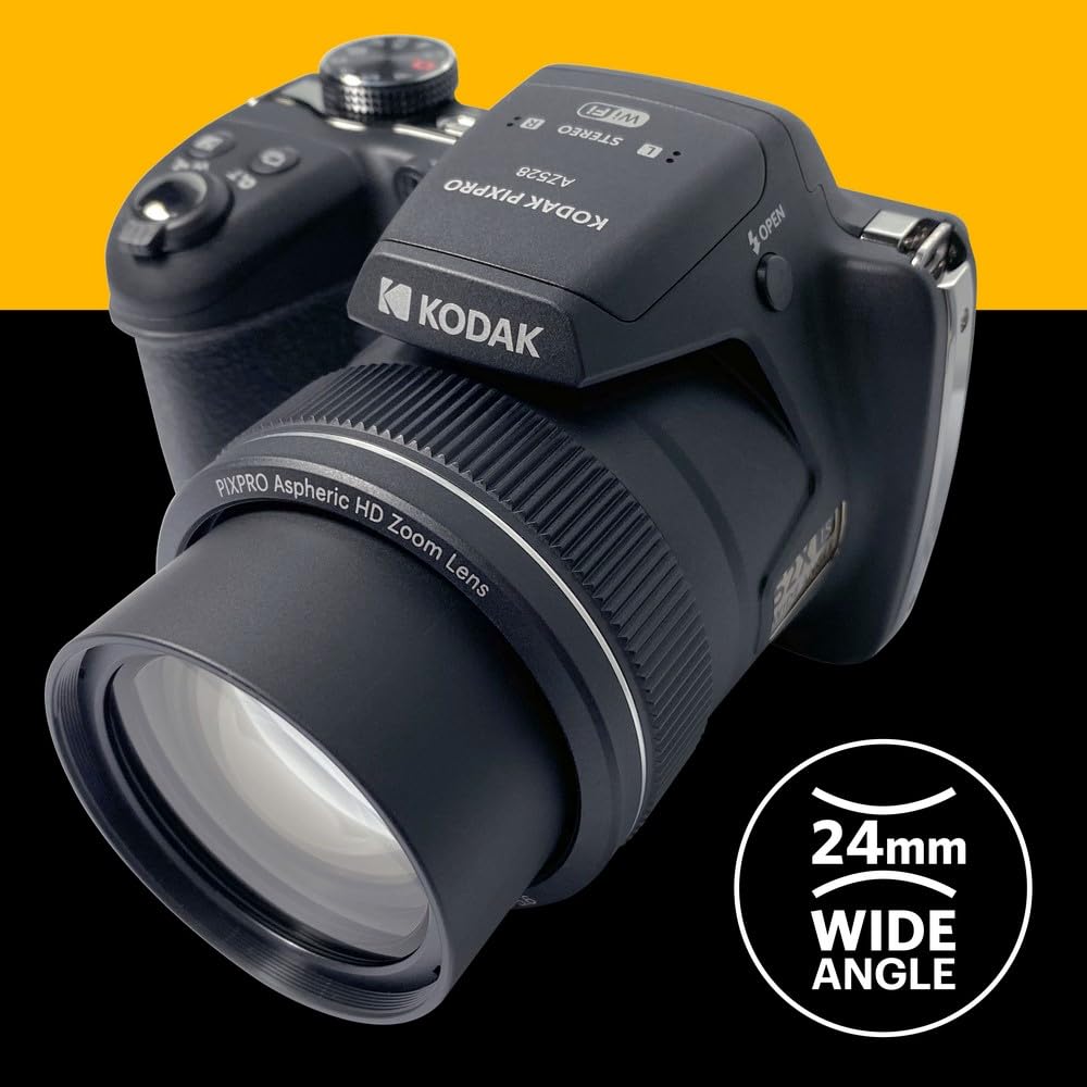 KODAK Pixpro Astro Zoom AZ528 - Cámara Digital Bridge, Zoom X52, Gran Angular de 24 mm, 16 megapíxeles CMOS, LCD 3", Wi-FI, ráfaga de 6 i/s, Control inalámbrico