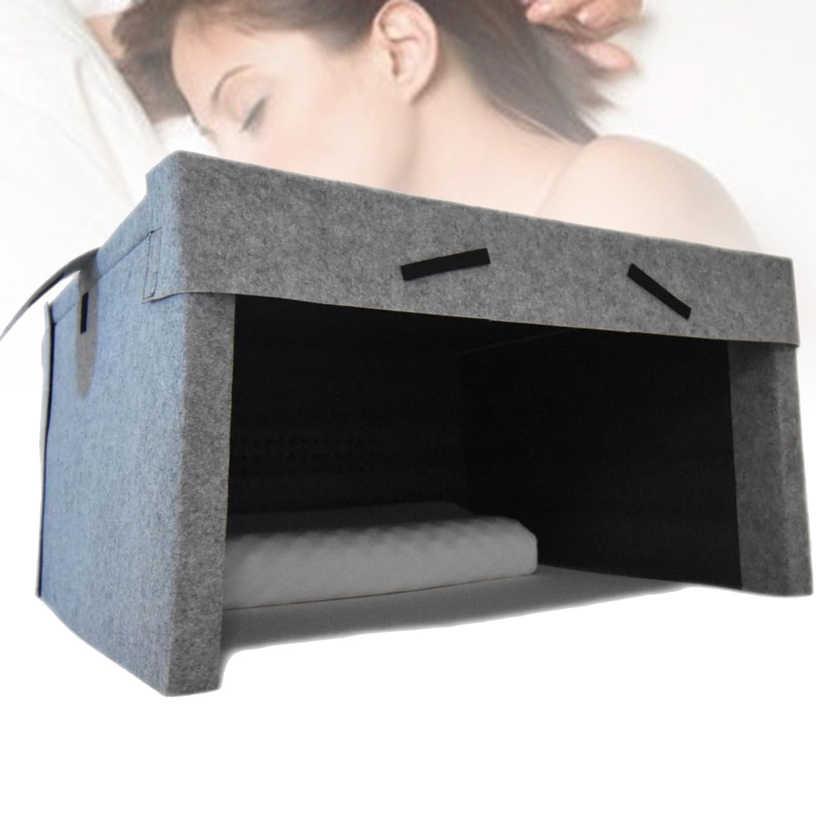 Tenda da cabina per dormire insonorizzata, riduzione del rumore portatile con isolamento in cotone, doppi altoparlanti integrati per un ambiente di sonno sicuro