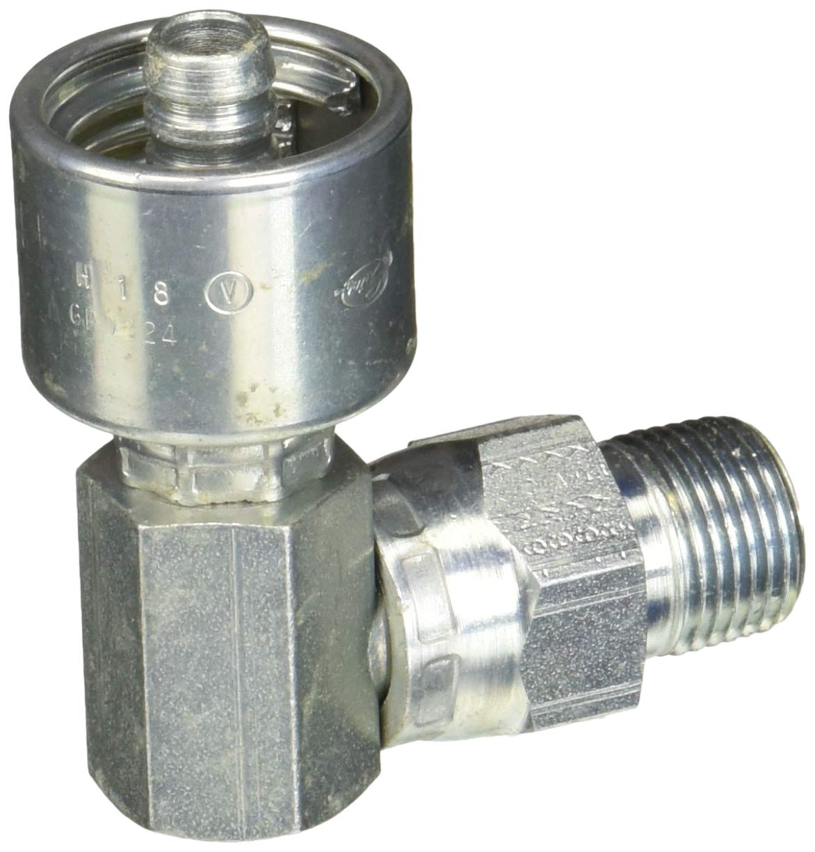 Gates G25106-0606 Male Pipe Swivel 90 Block (Nptf Without 30 Cone Seat) (Mega Crimp)
