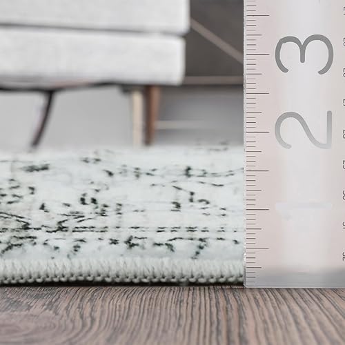 Miniatura 2 de TECHMILLY Alfombra vintage de estilo bohemio para entrada, alfombra lavable de 2 x 3 pies, tapete antideslizante para puerta delantera, tapete