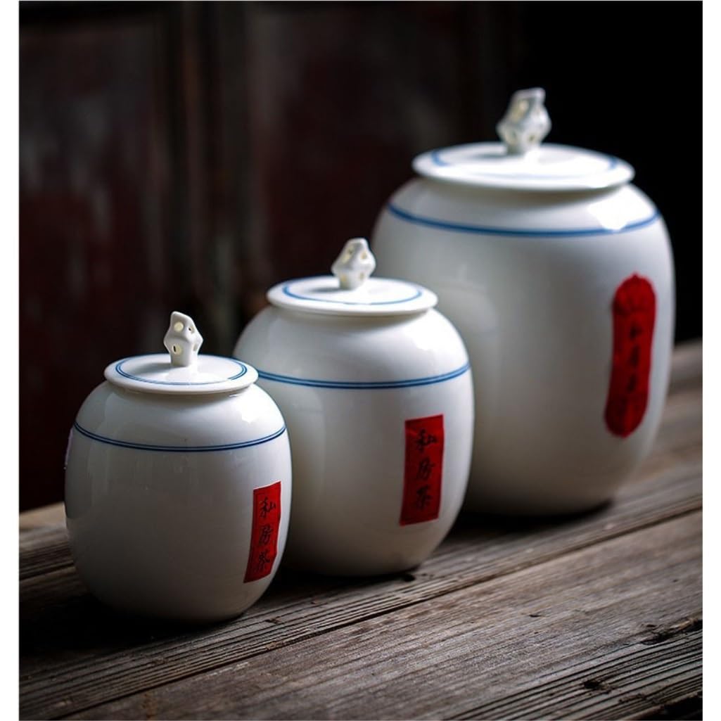 CMBSSTFC Słoik na cukier Biała porcelana Seledyn Zapieczętowany słoik Pudełko na herbatę Słoik ceramiczny Pojemnik do przechowywania luzem herbaty Słoik Duży słoik do przechowywania żywności kuchennej