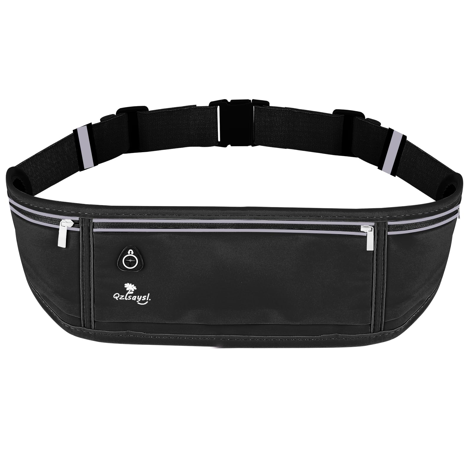 QZLSAYSL Running Belt, Waist Pack Ultra Light Fitness Belt Water Resistant for iPhone 15 Pro Max/14/13 Pro/12/11 Plus Waist Bag for Women Men Fit Smartphone up to 6.9 Inch Black