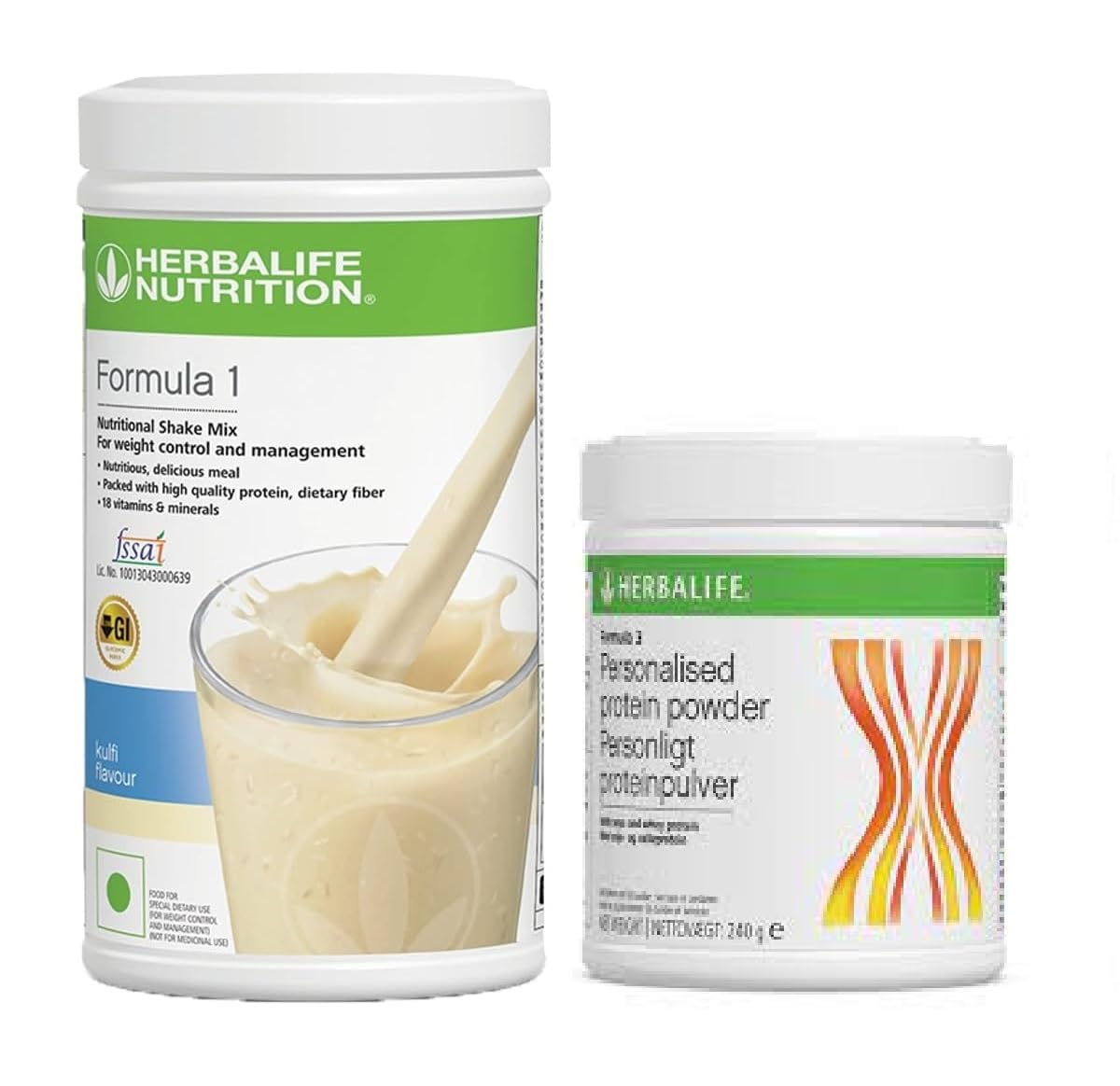 Herbalife Formula 1 Nutritional Shake Mix Kulfi Flavour and Personalised Protein Powder 500+200g