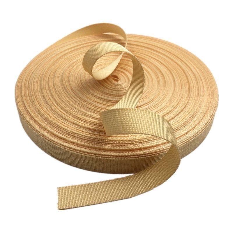 Image of Nylon Webbing Strap, 10 Metres, 1 inch /1.5 inch /2 inch Width, 0.7 mm Thickness (Gold, 1 inch)