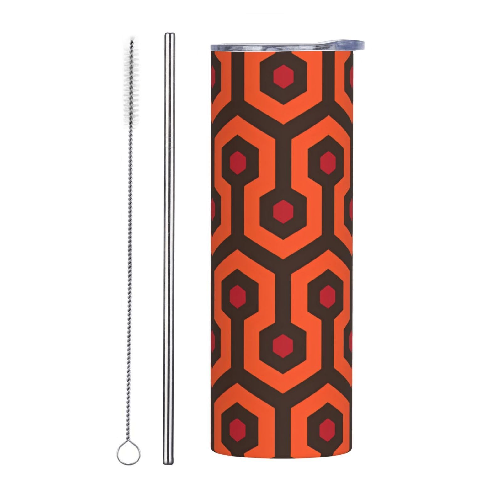 Overlook Hotel Carpet 20 oz Tumbler Stainless Steel Vacuum Insulation Travel Mug Proof Lid Water Coffee Cup Straw and Brush Included for Home Office