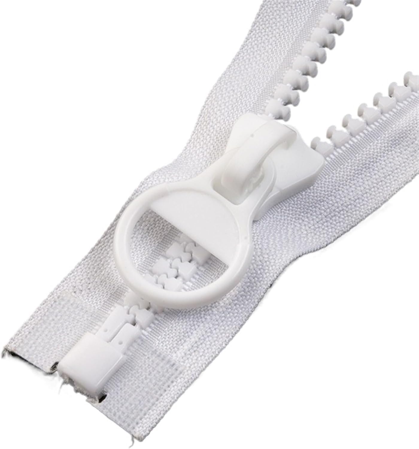 Cremallera Completa, Adecuada for Chaquetas de Plumas, Abrigos y Tiendas de campaña - 1 Pieza(Bianco,250cm)