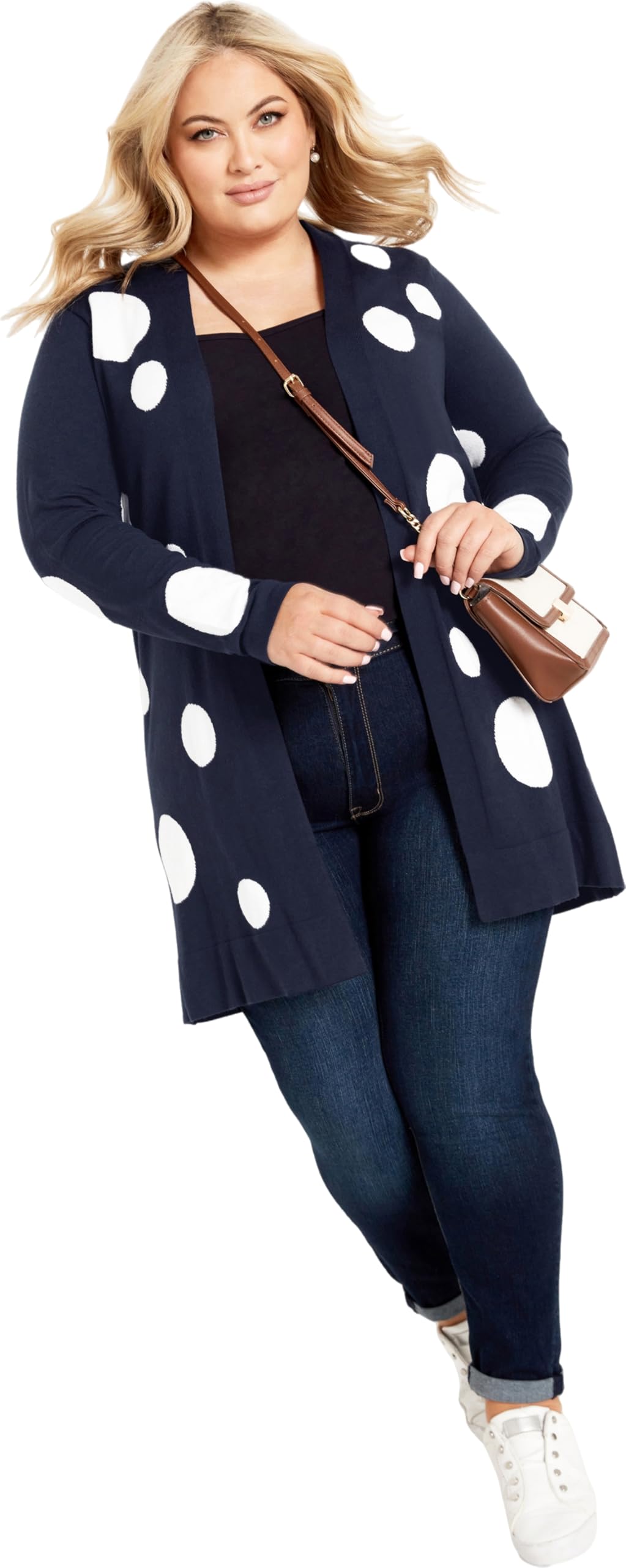 AVENUE Women's Plus Size Spot It Cardigan