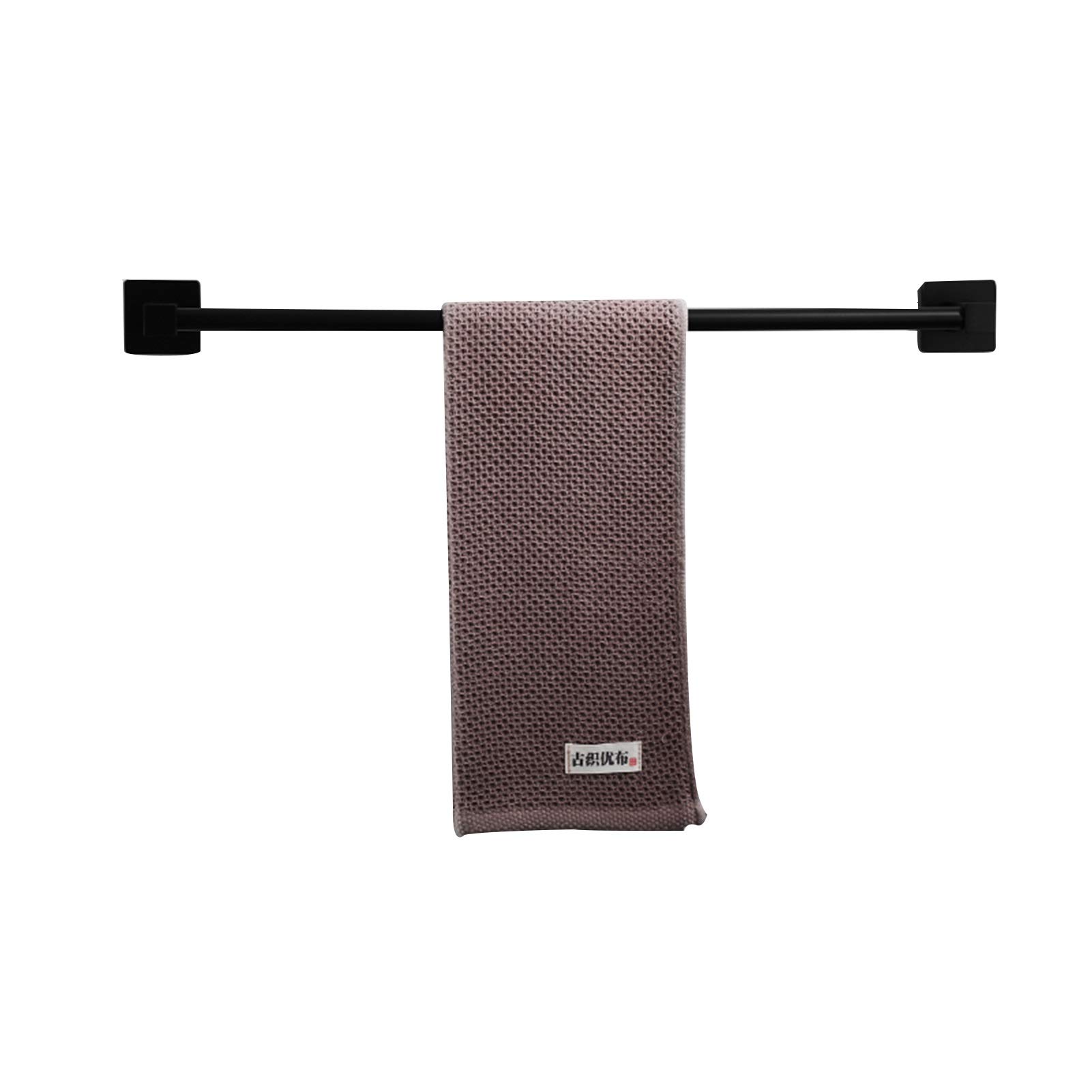 LMYSXAOZ Towel Bar Rail Wall Mounted, 30cm/40cm/50cm/60cm/70cm/80cm Hanger Rack Holder for Bathroom or Kitchen Accessory，Black (Size : 80cm)