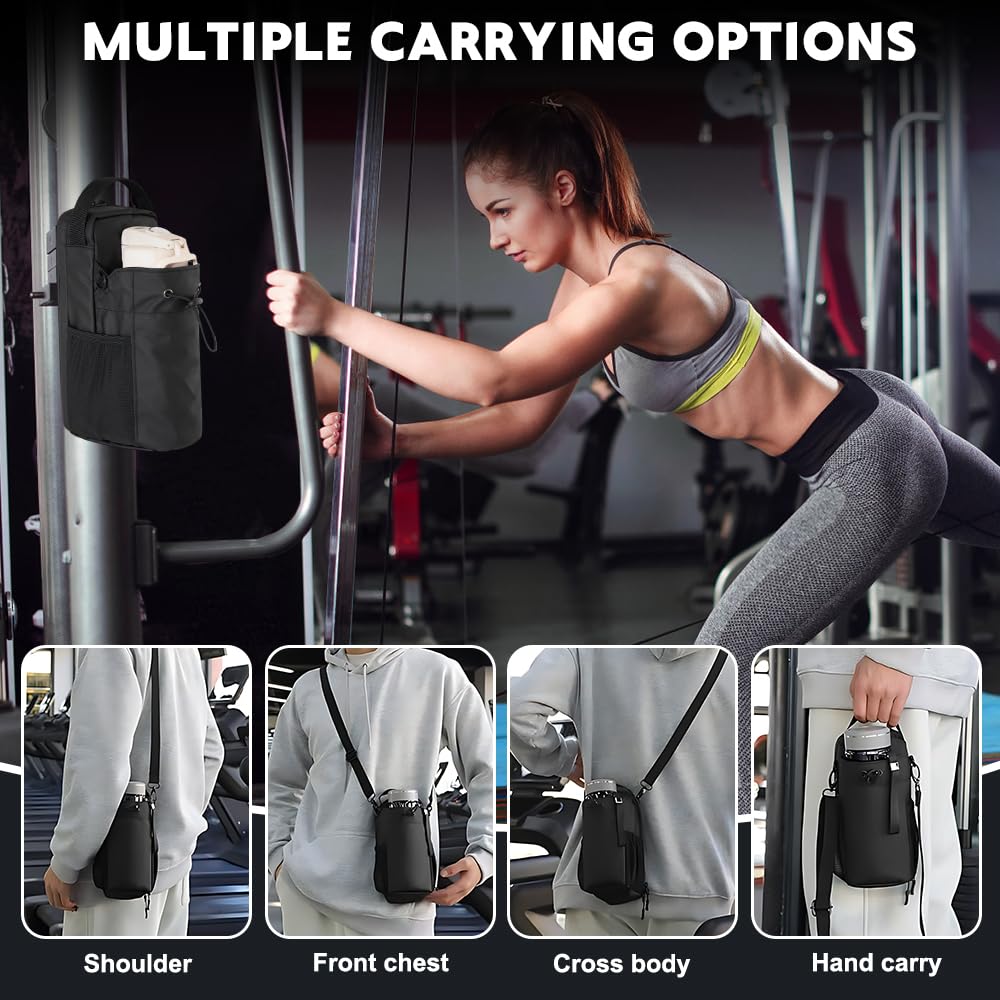 Borsa Magnetica Palestra, Accessori Palestra Portaborraccia con Tasche, Grande Capacità Porta Bottiglie Acqua Portatazze Magnetico per Bottiglia Cellulare Fitness Sport