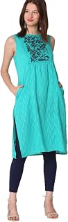 by FBB Women's synthetic straight Kurta