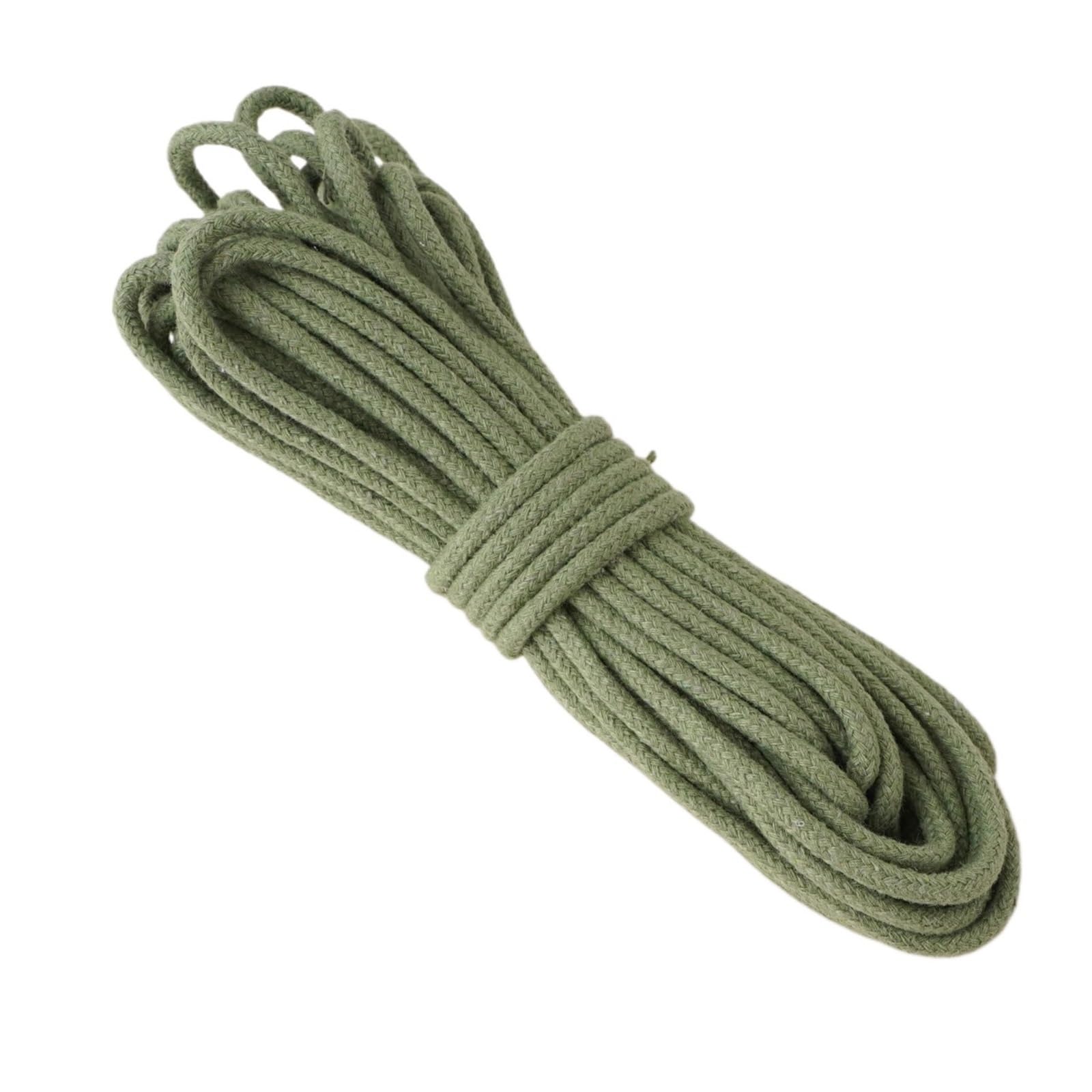Cotton Macrame Cord 4mm 10m Core Spun Cotton Braided Rope Solid Color for DIY Tapestry Phone Bag Pendant Pet Leash Handcraft Decoration Accessories(Color17)