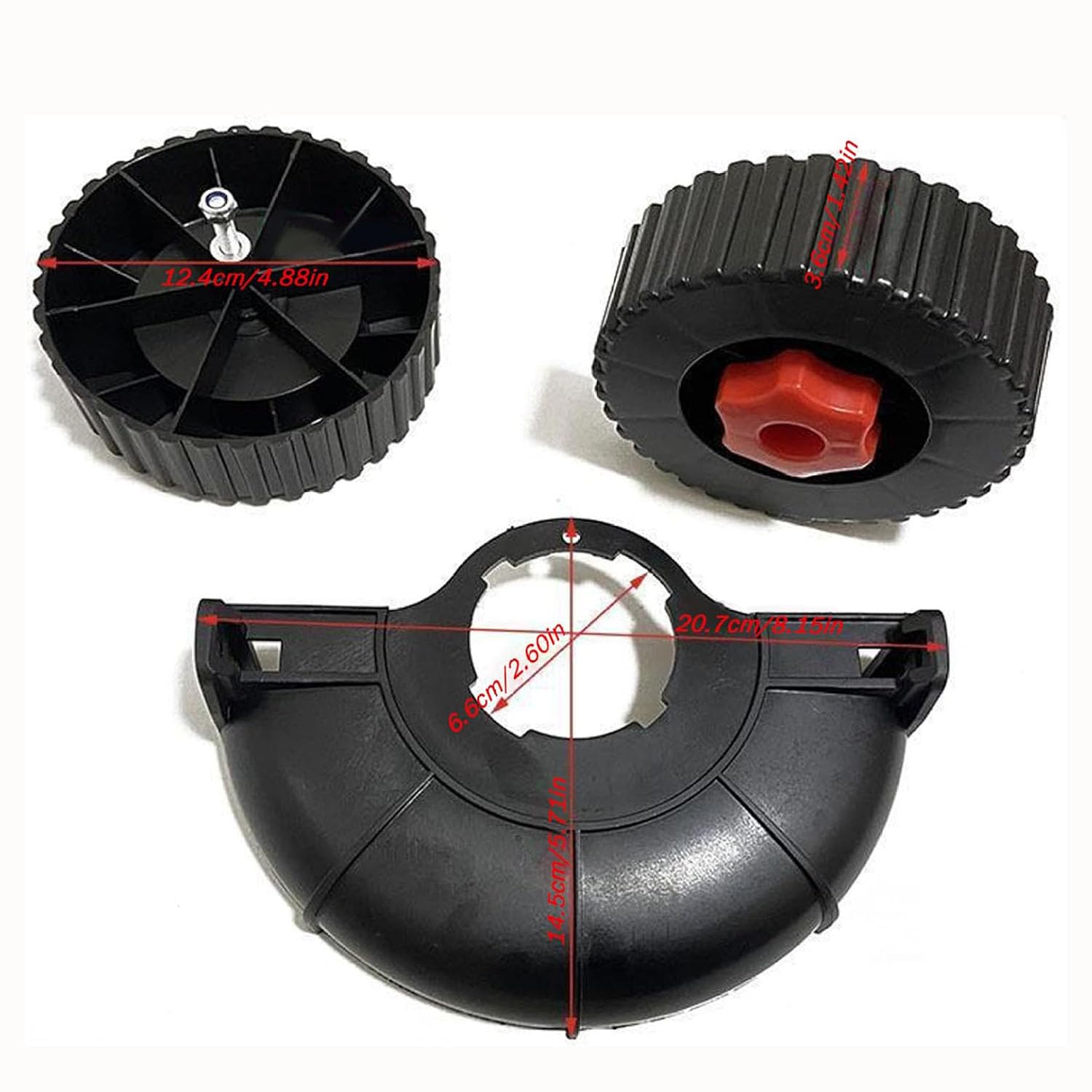 String Trimmer Wheels Attachment, Portable String Trimmer Wheel for Weed, Plastic Universal Auxiliary Wheel for Grass Trimmer