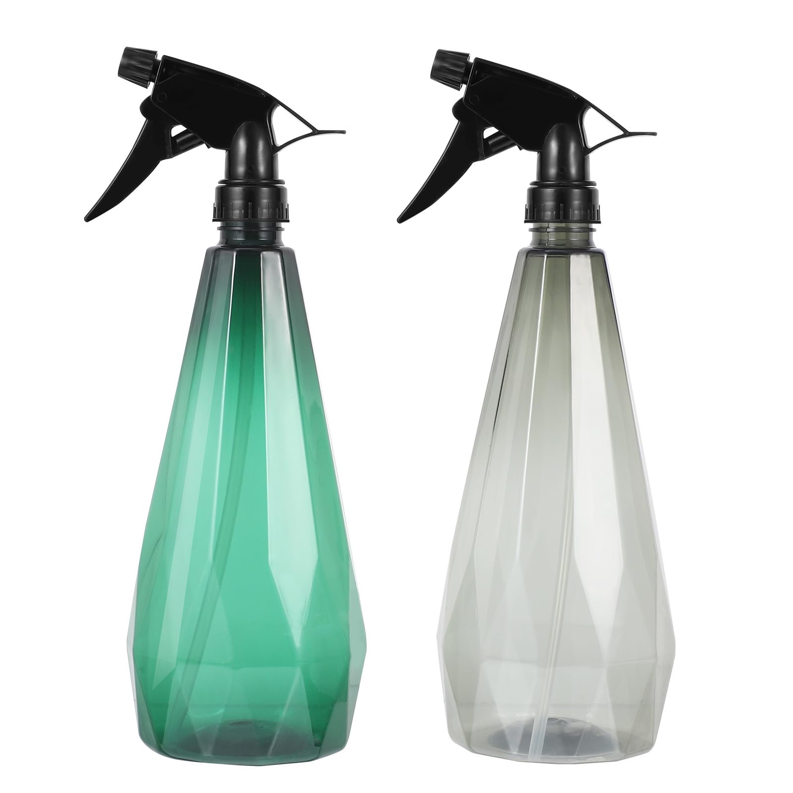 Multipurpose Spray Bottles 2Pcs 1L Plastic Refillable Trigger Sprayers for Gardening and Hair Cutting Use