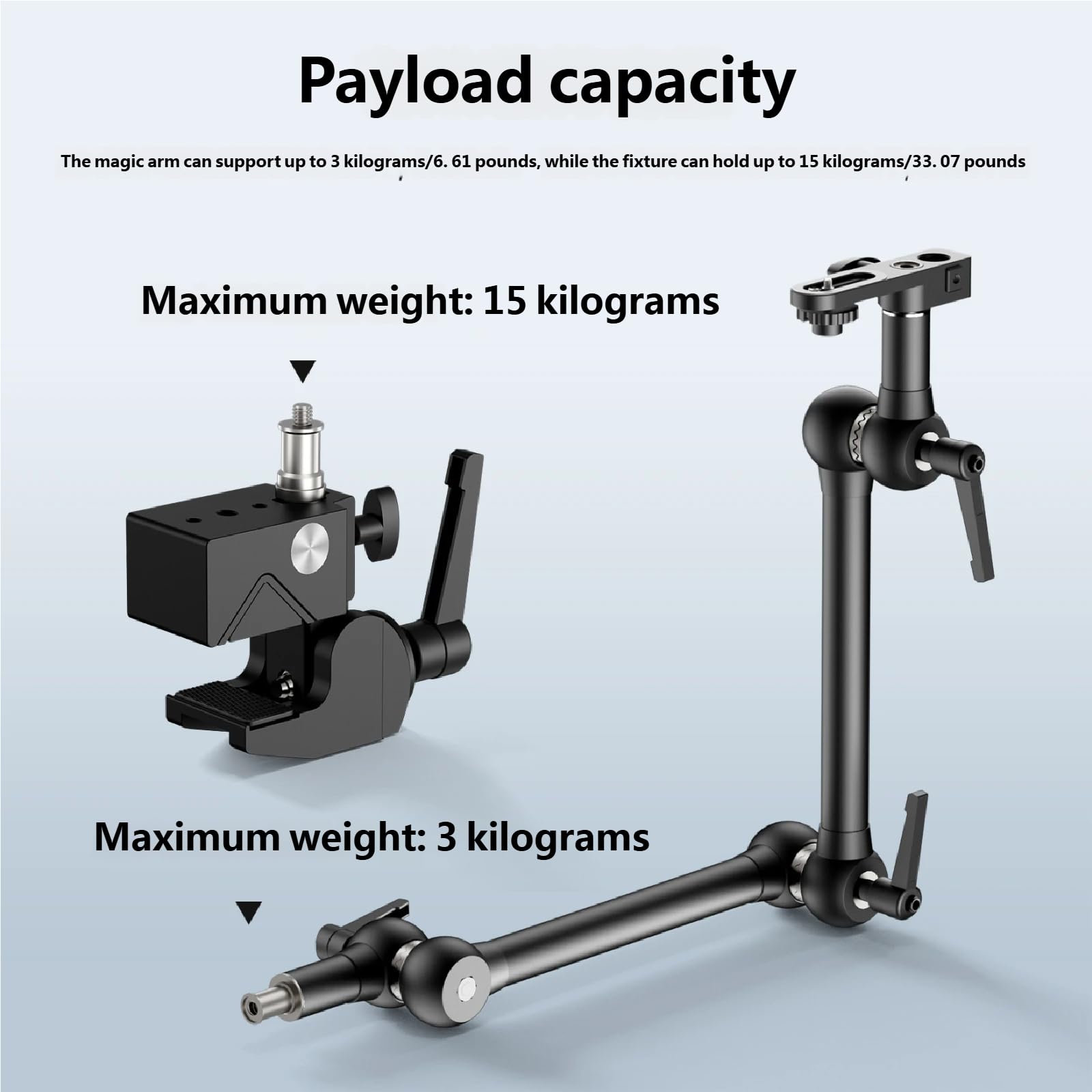 Brazo de metal con soporte articulado súper abrazadera para cámara réflex digital, accesorios de fotografía, brazo ajustable