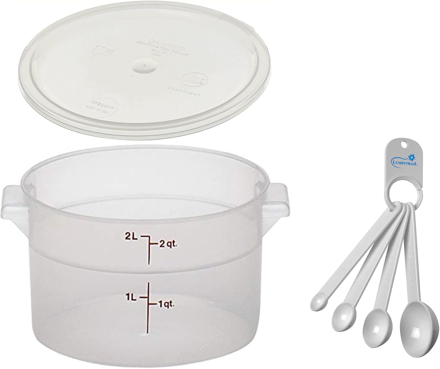 Lumintrail Cambro 2 Quart Round Food Storage Container