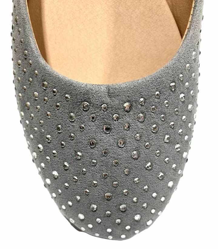 Image of Shoes 18 Womens Faux Suede Rhinestone Ballerina Ballet Flats Shoes