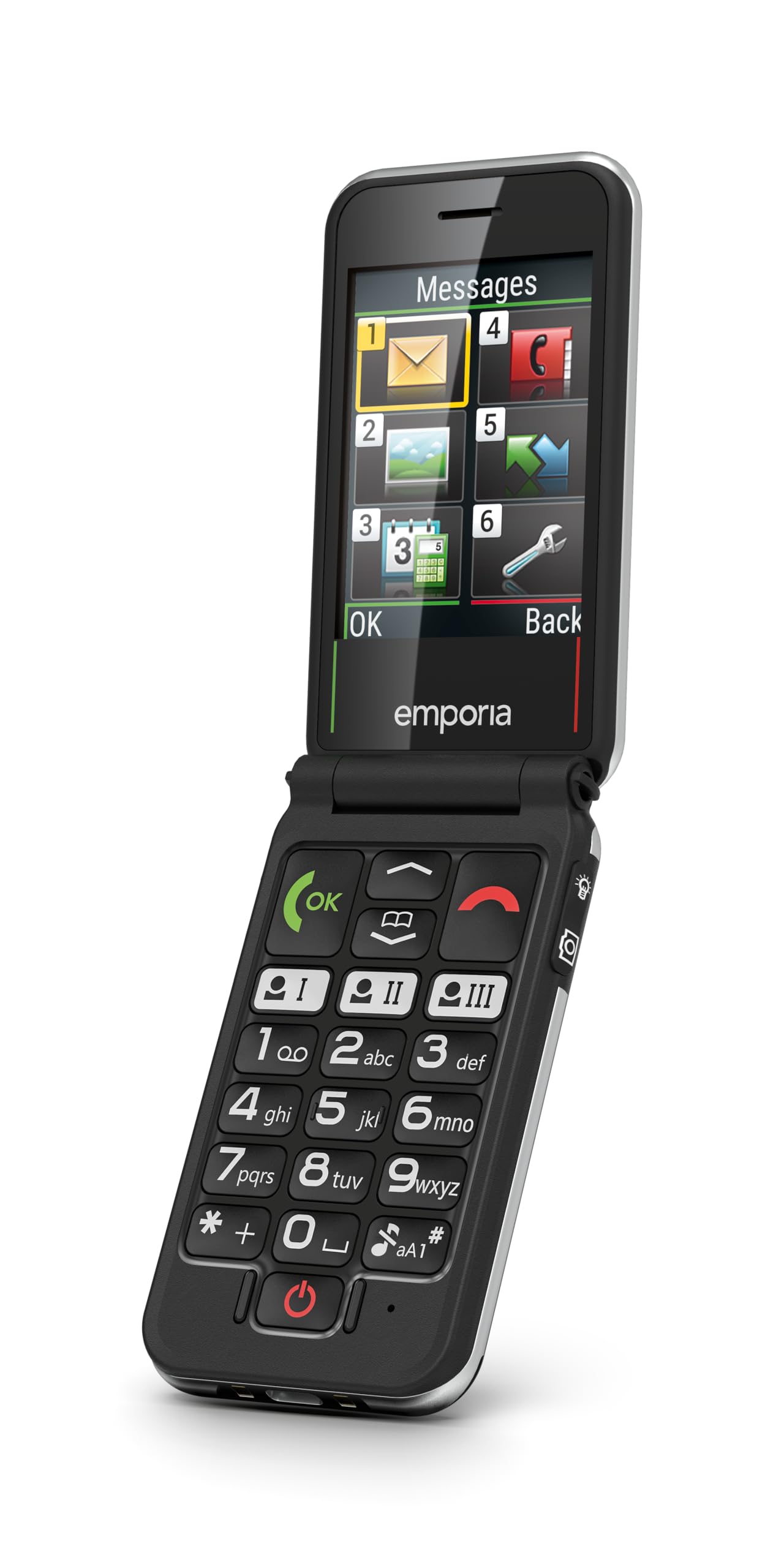 emporiaJOY-LTE, Seniorenhandy, Klapphandy ohne Vertrag, Mobiltelefon mit Notruftaste, 2,8-Zoll-Display, Rot